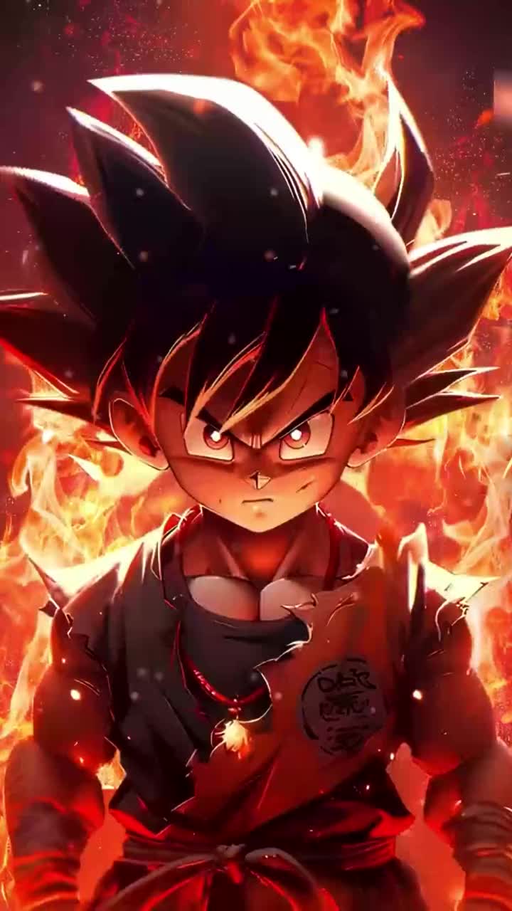 720x1280 Goku Kid on Fire Mobile Live Wallpaper