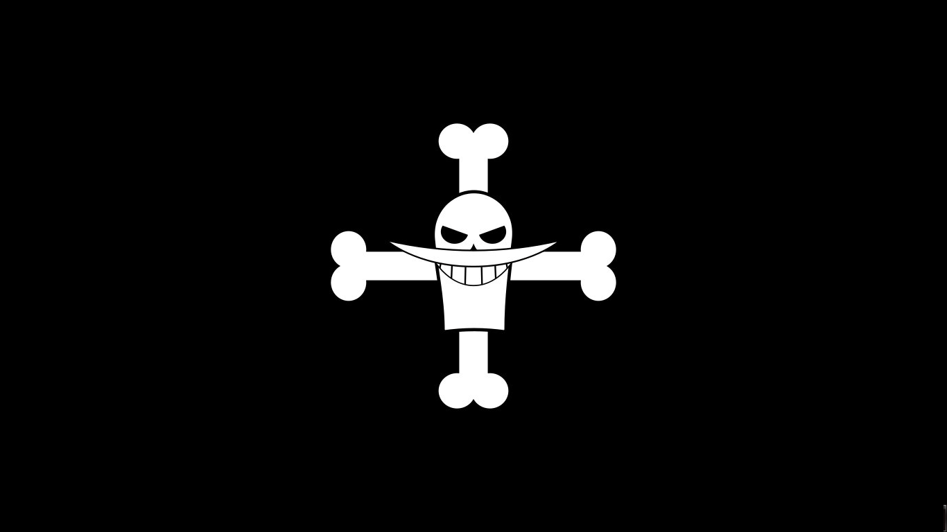 1366x768 #Whitebeard, #Marco, #flag, #dark, #black background