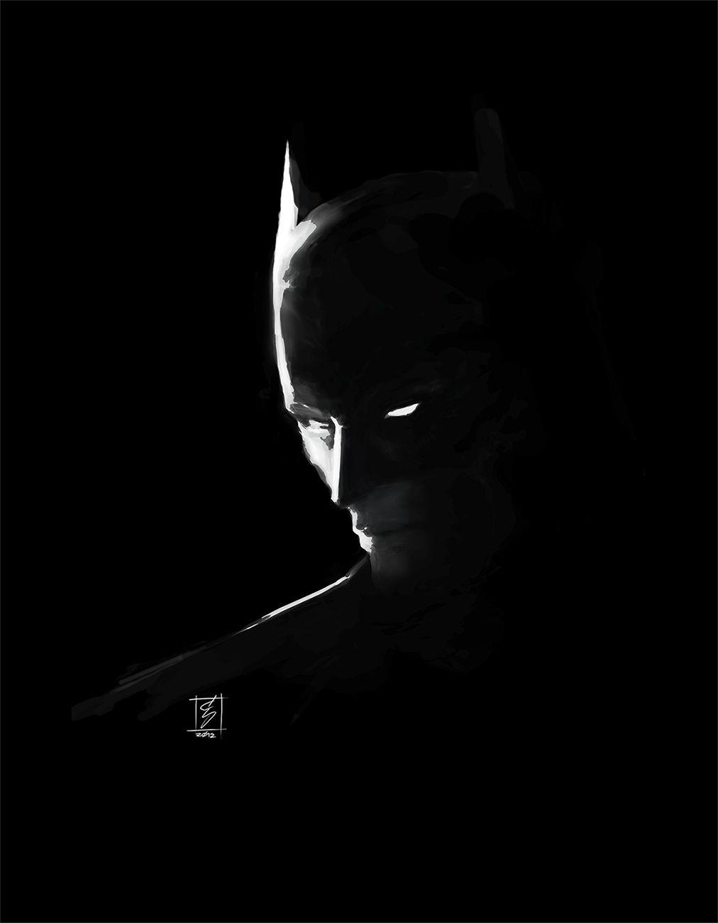 1012x1300 Black and White Batman Wallpaper