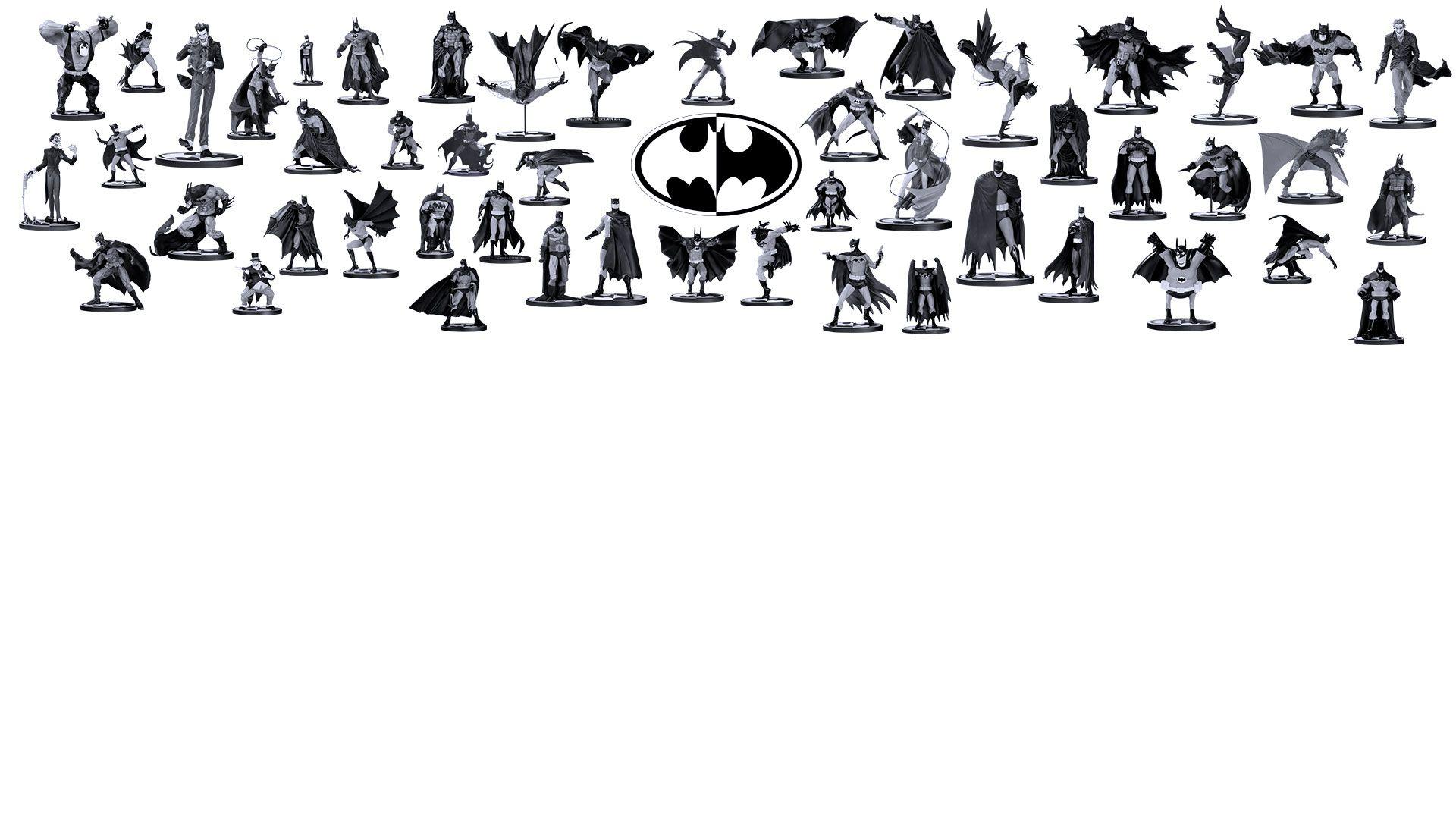 1920x1080 A Dramatic Display: All 100 Batman: Black & White Statues