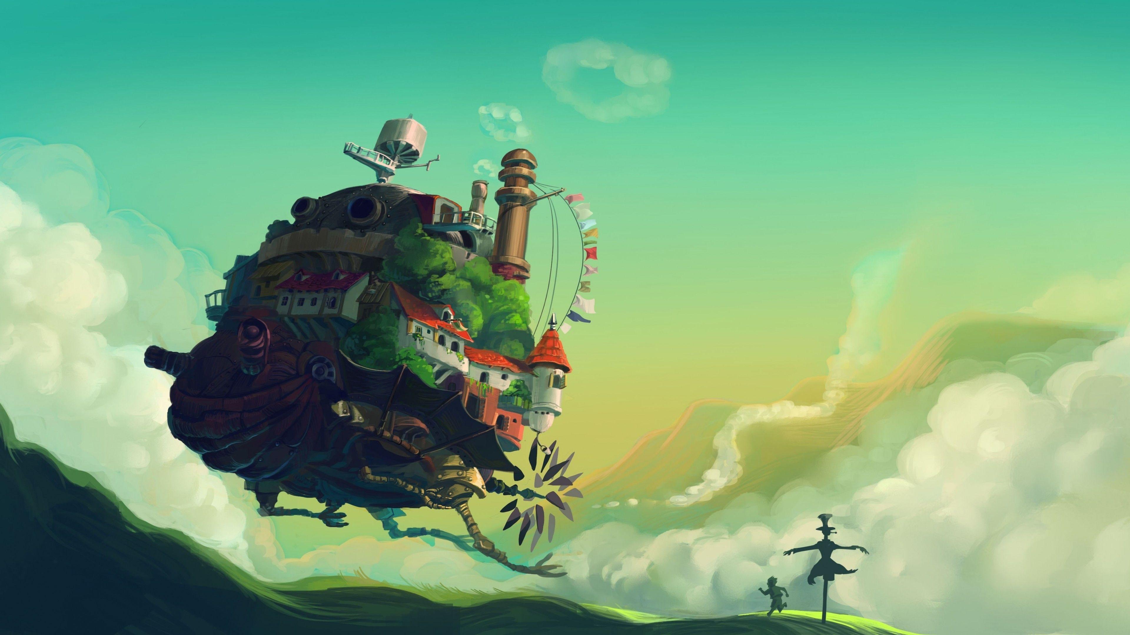 3840x2160 Howl's Moving Castle, Hayao Miyazaki, Studio Ghibli, 's
