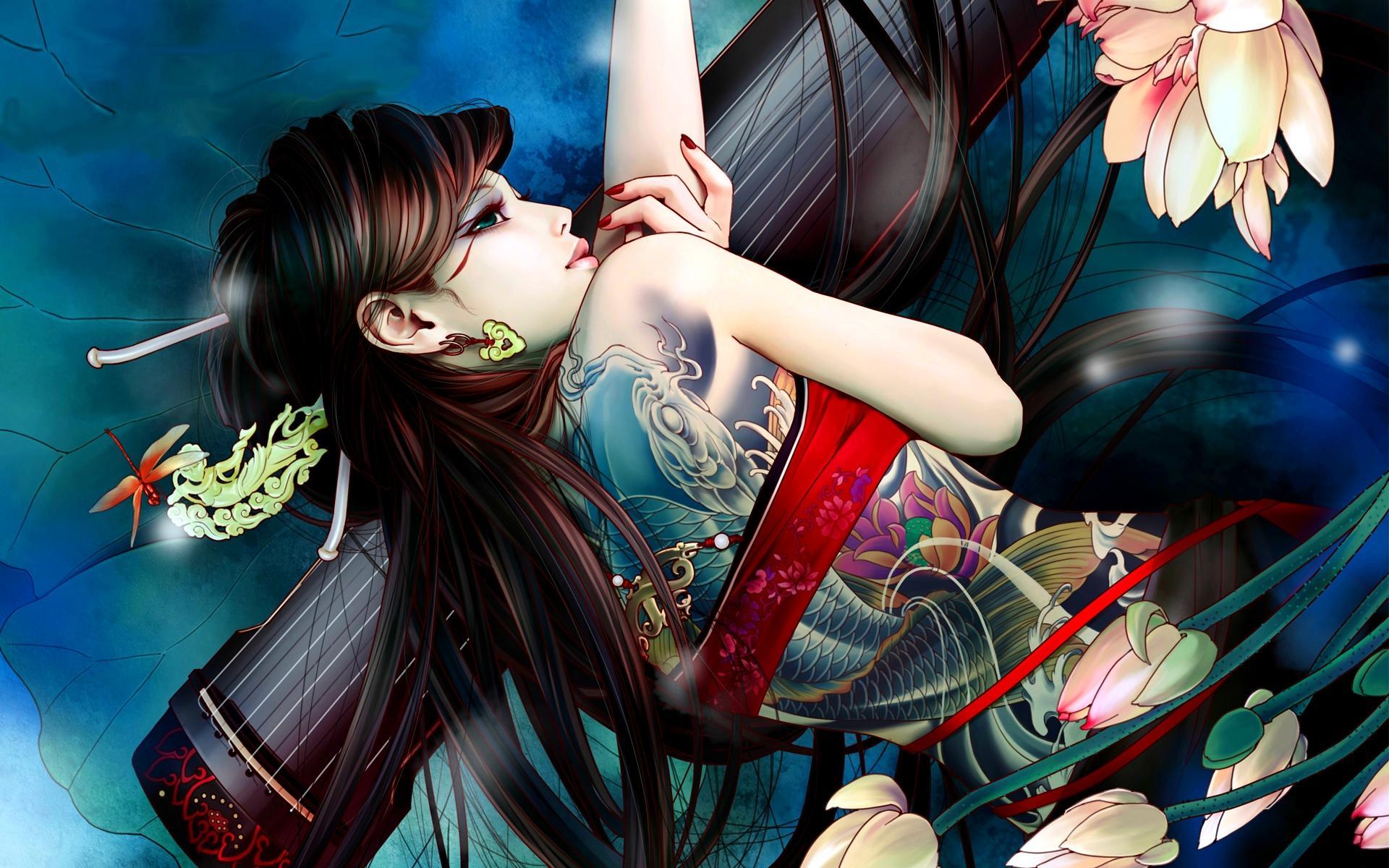 Anime Girl Tattoo Wallpaper gambar ke 20