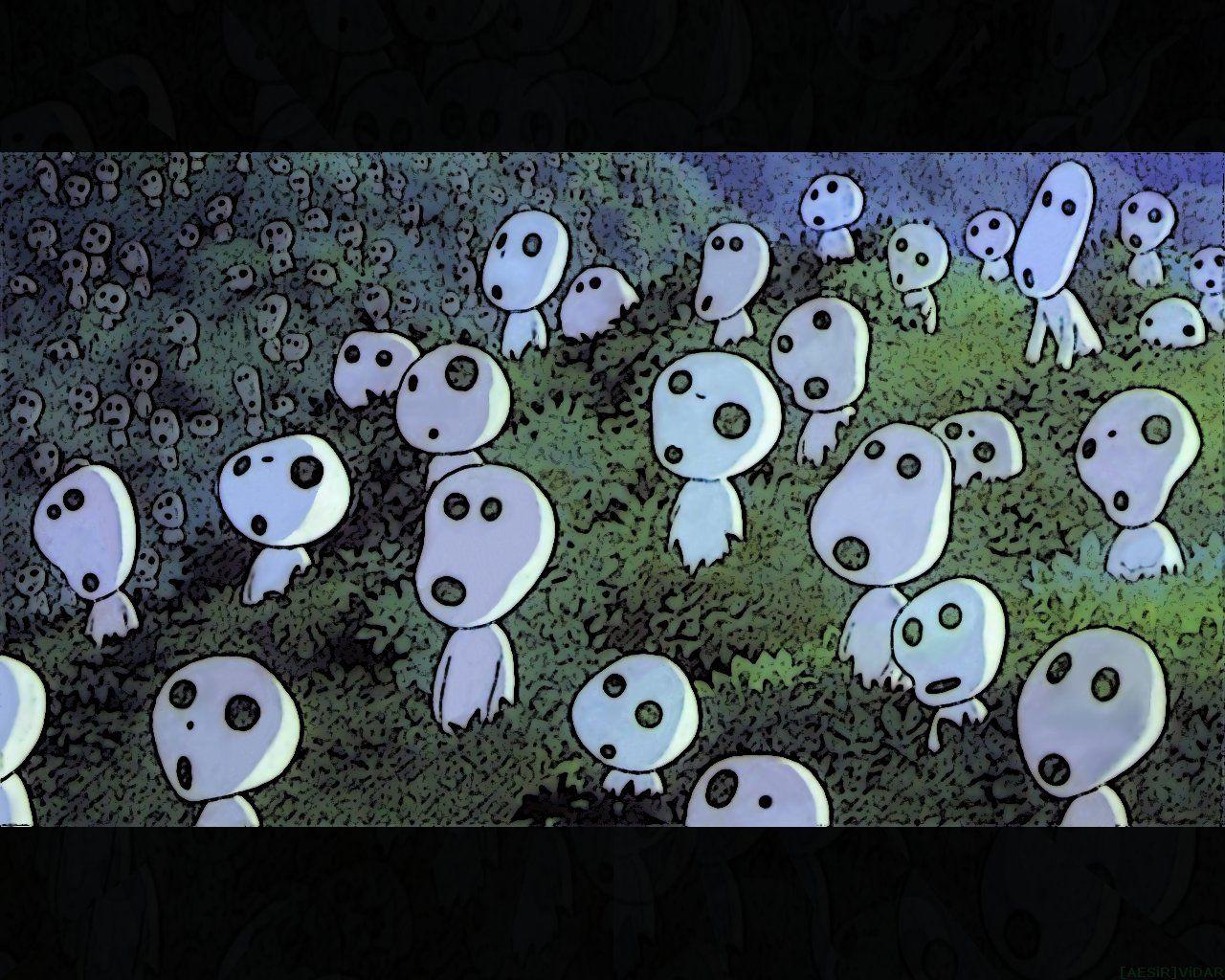 1280x1024 ghibli kodama mononoke hime. konachan.com.com Anime