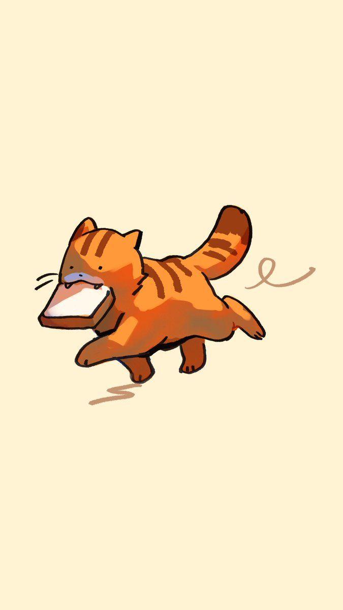 675x1200 fenkko ☃️ a few phone wallpaper out of my bread cat drawing!