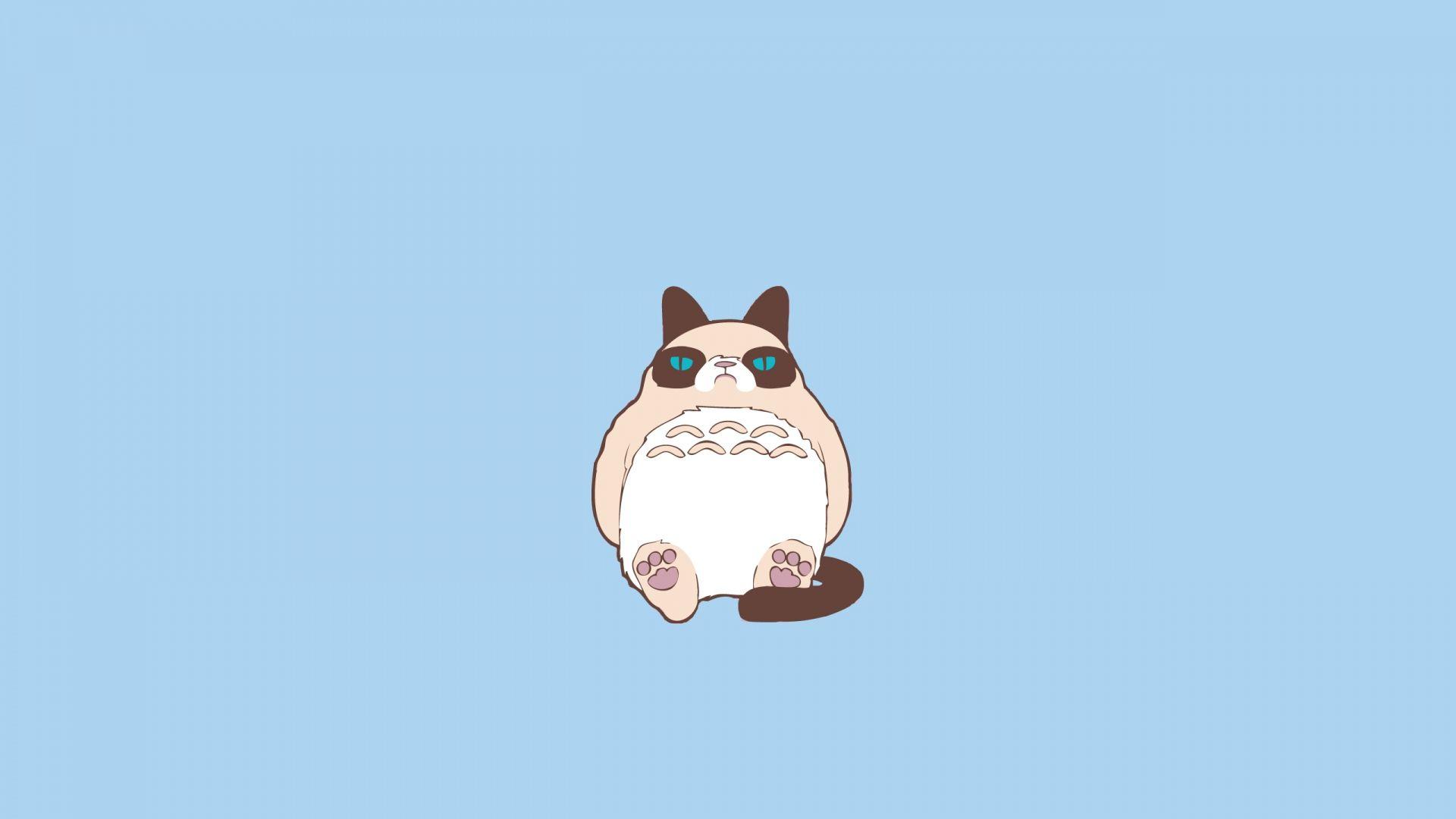 1920x1080 Download Wallpaper 1920x1080 drawing, cat, animal Full HD 1080p HD