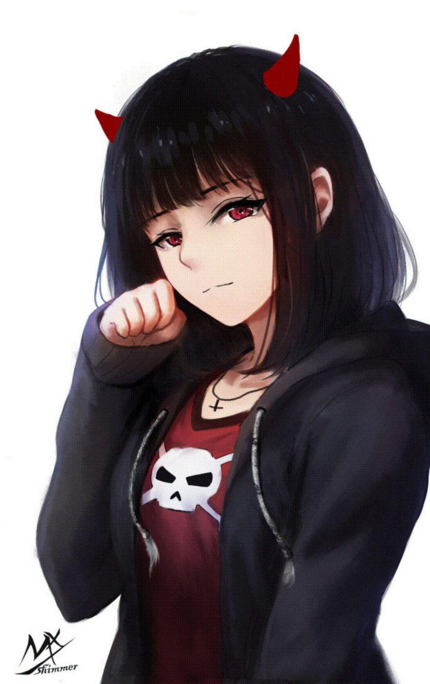 840x1336 Download Devil, cute, anime girl, art wallpaper, 840x iPhone iPhone 5S, iPhone 5C, iPod Touch