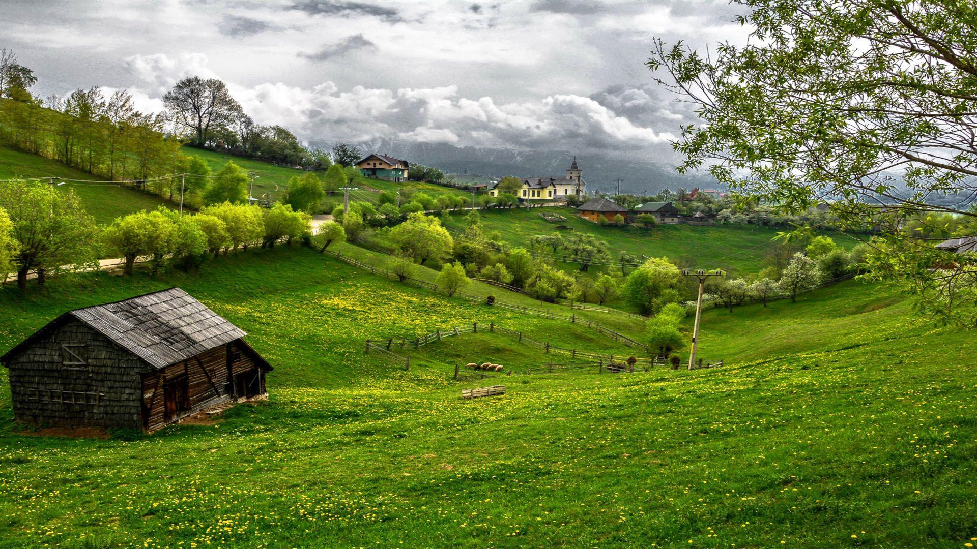 1920x1080 Free download Awesome Green Belt Landscape Wallpaper