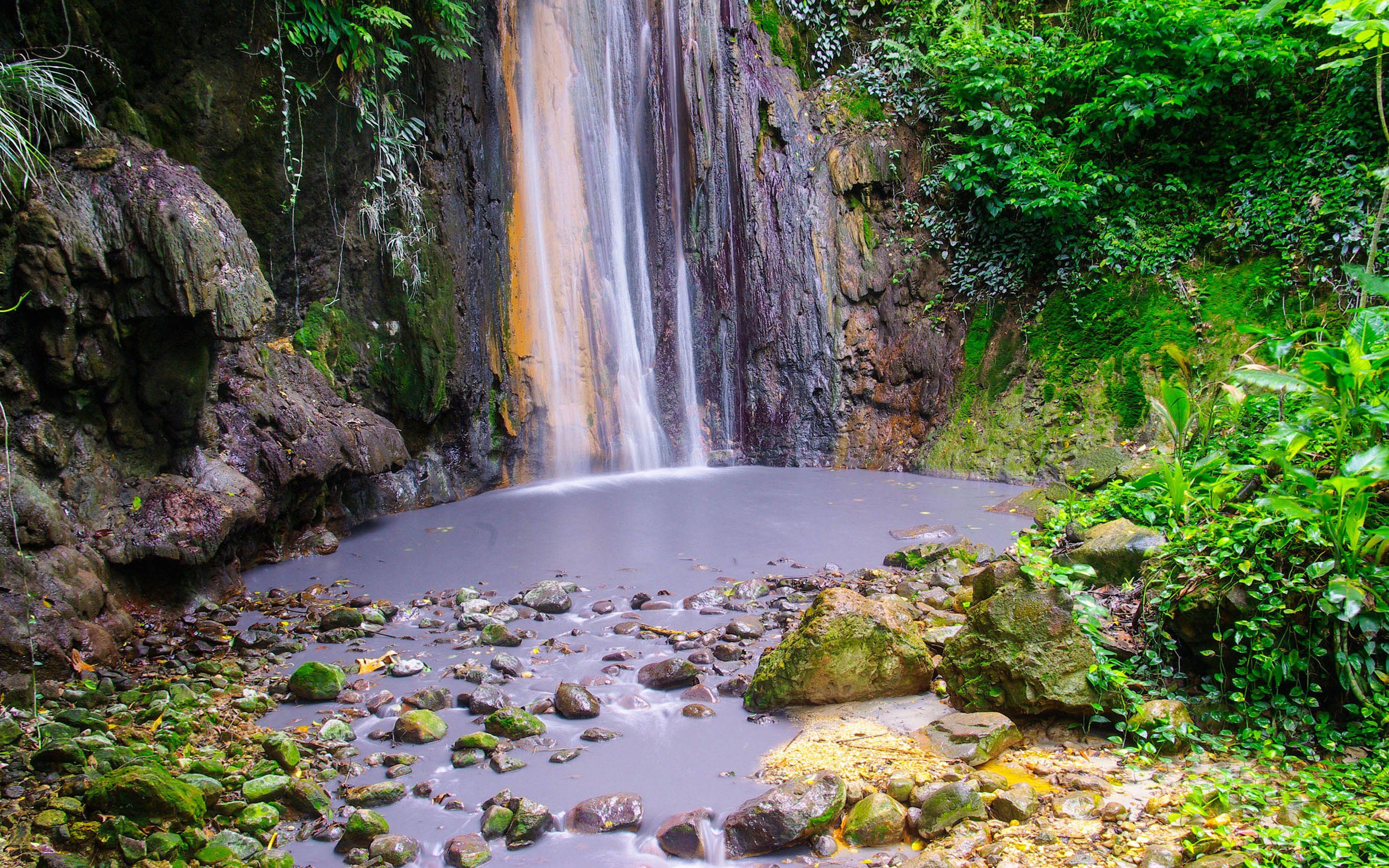 3840x2400 Diamond Watterfalls Saint Lucia Country In The Caribbean Botanical