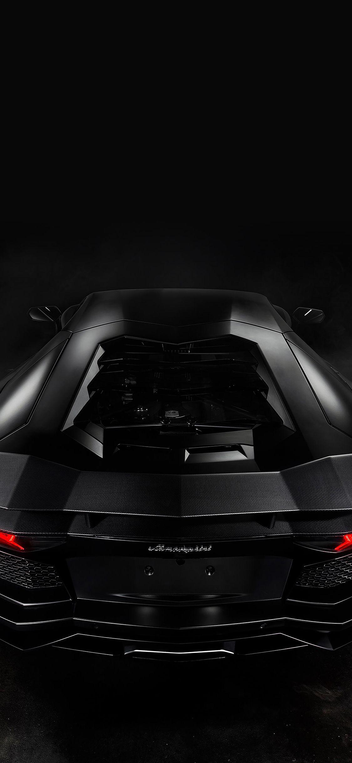 1125x2436 iPhone wallpaper. back of lamorghini aventador
