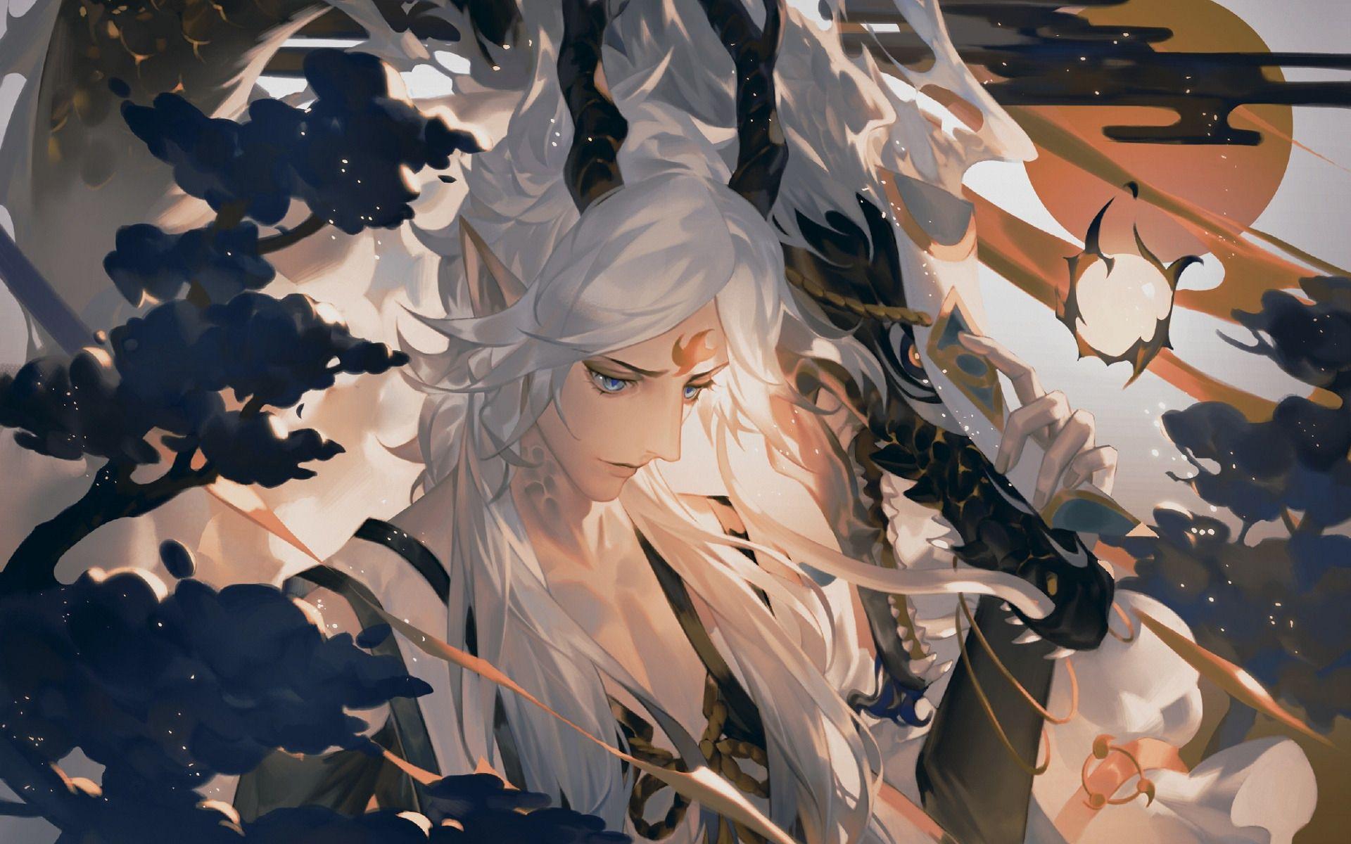 1920x1200 Download wallpaper Sousei no Onmyouji, Arima Tsuchimikado, male