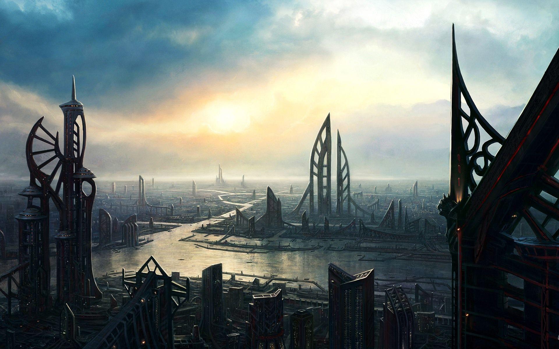 1920x1200 HD Future Cityscape Wallpaper