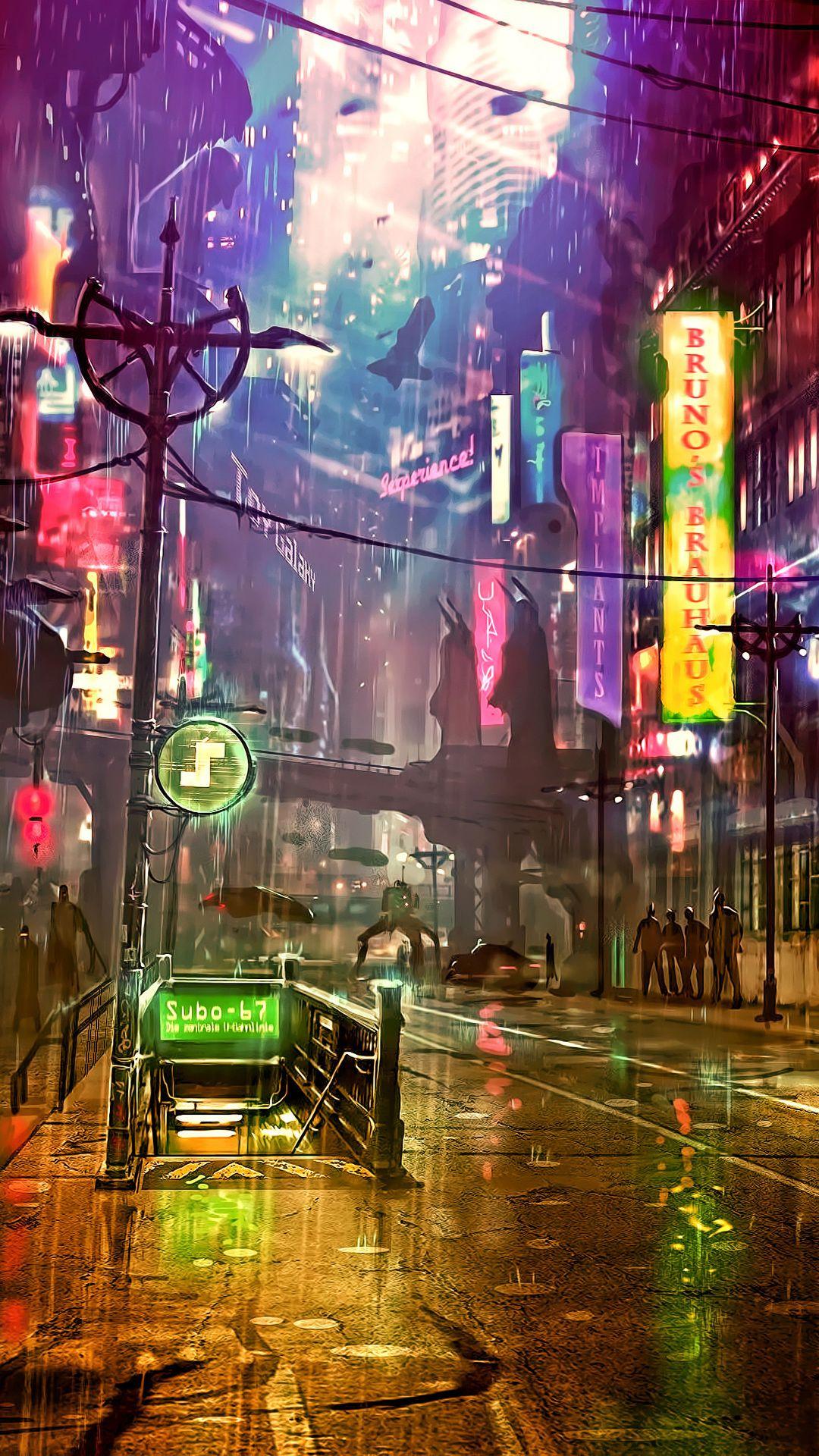1080x1920 Futuristic City Cyberpunk Neon
