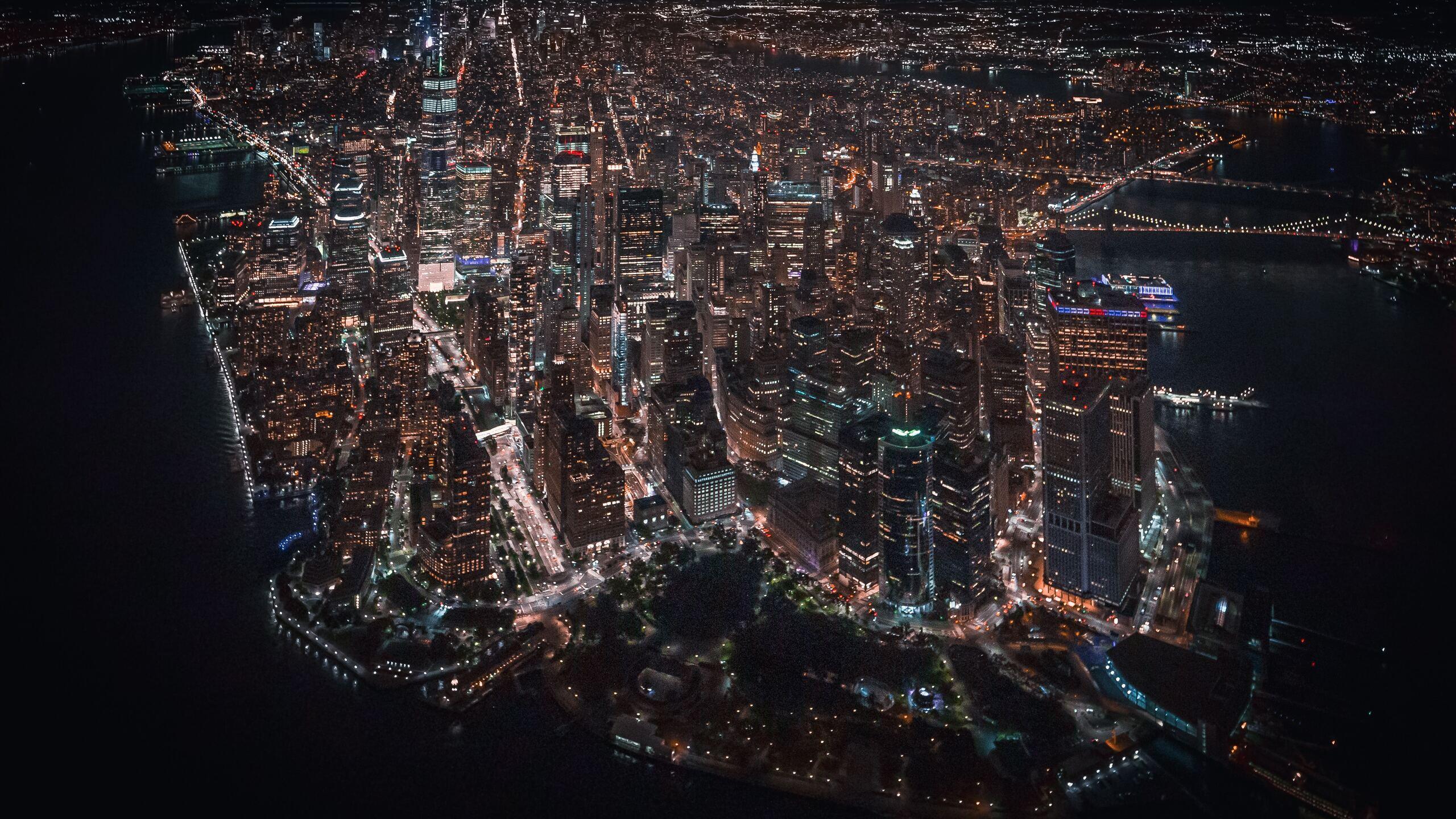 2560x1440 Nyc Downtown Helicopter View 4k 1440P Resolution HD 4k