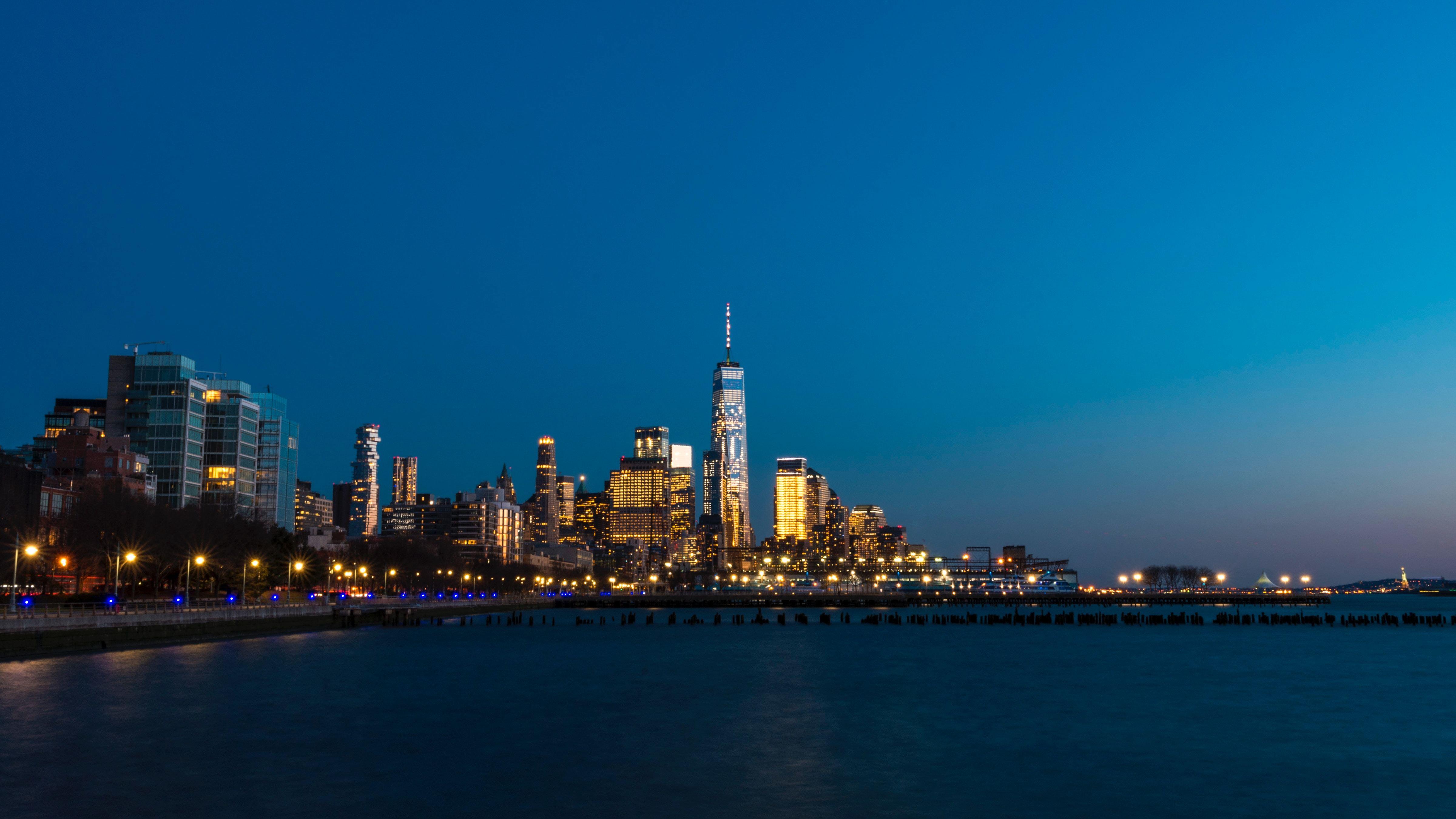 4800x2700 New York City Skyscraper At Night Wallpaper, HD City 4K Wallpaper
