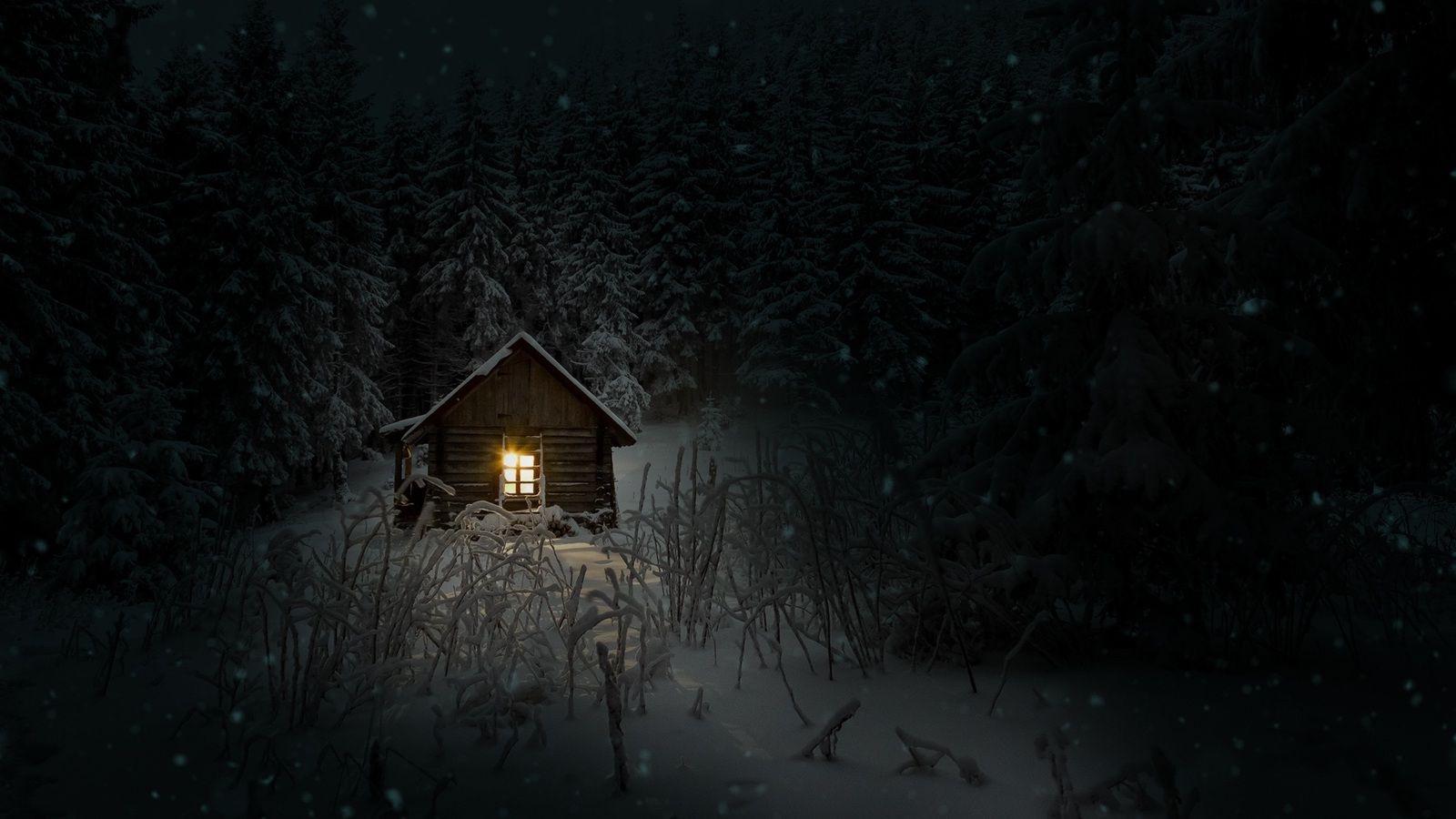 1600x900 House In Woods Winter Cold 1600x900 Resolution HD 4k