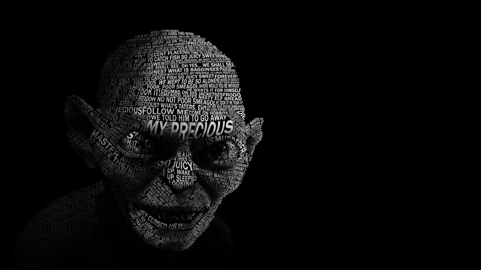1600x900 Gollum on black wallpaper Desktop wallpaper 1600x900