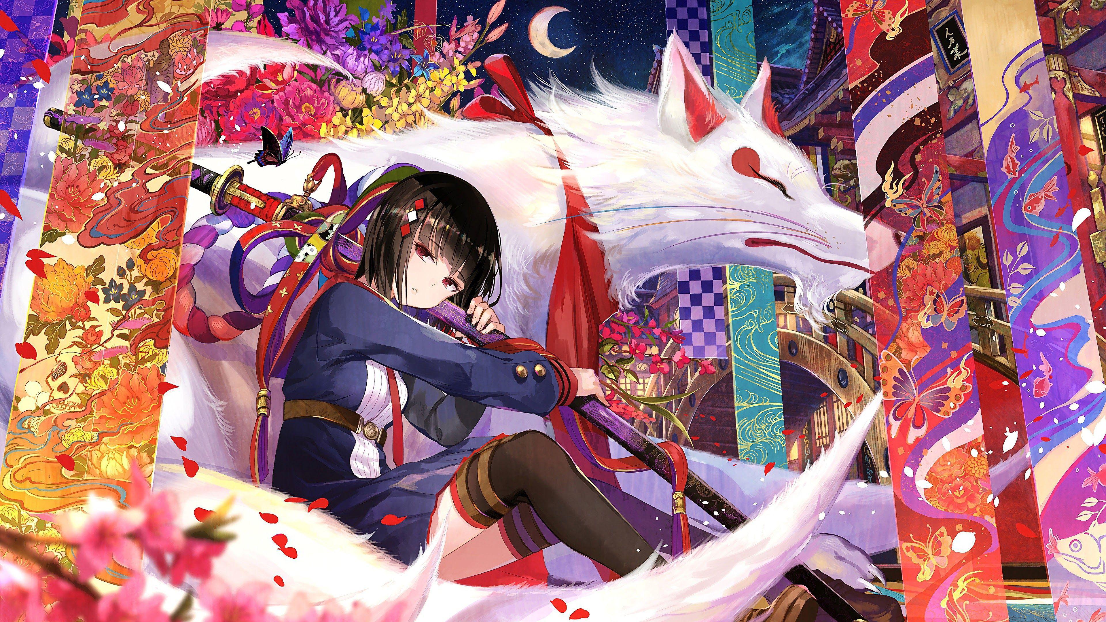 3840x2160 28++ Anime Samurai HD Mobile Wallpaper
