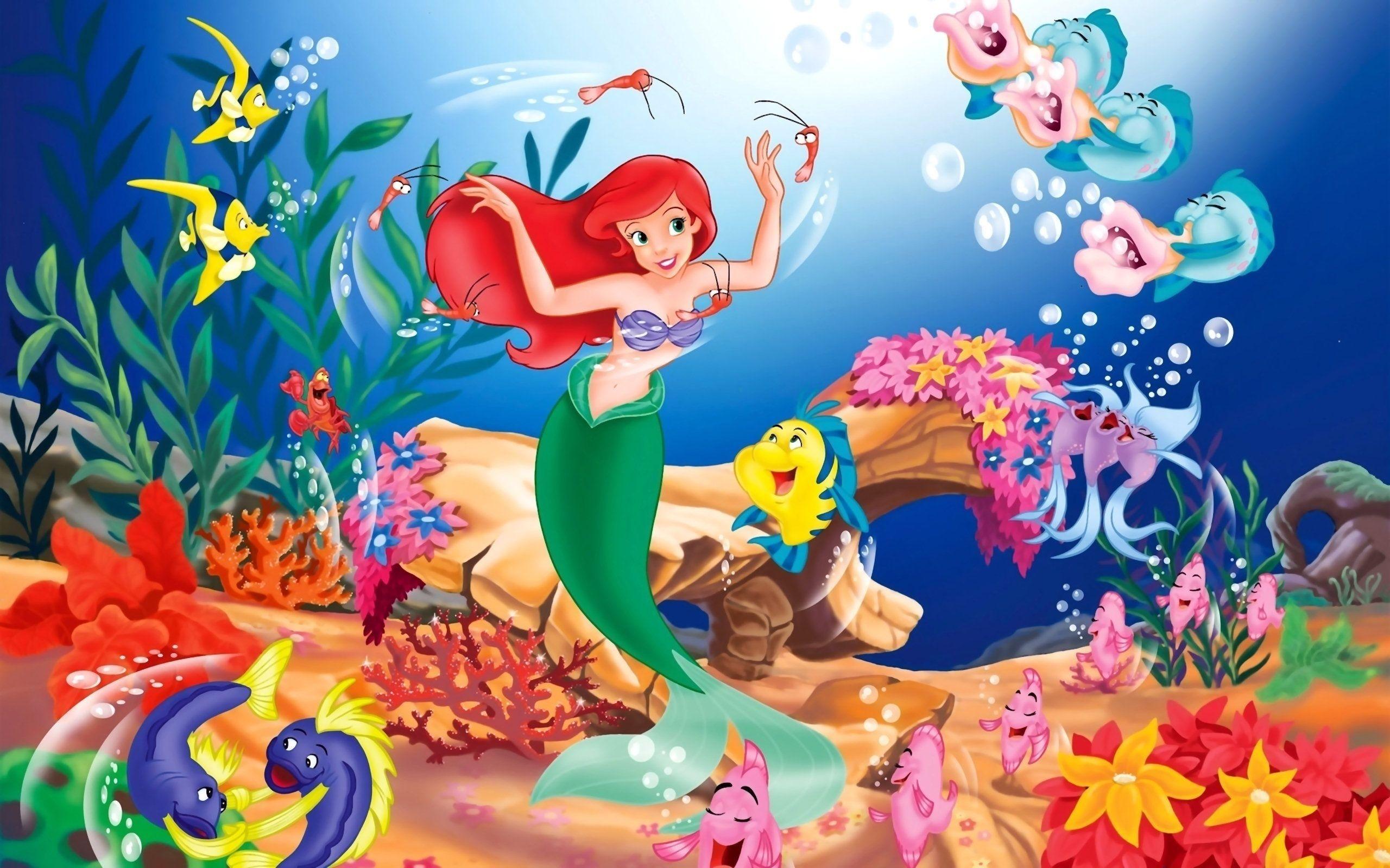 Cartoon Mermaid HD Wallpapers - Top Free Cartoon Mermaid HD Backgrounds -  WallpaperAccess