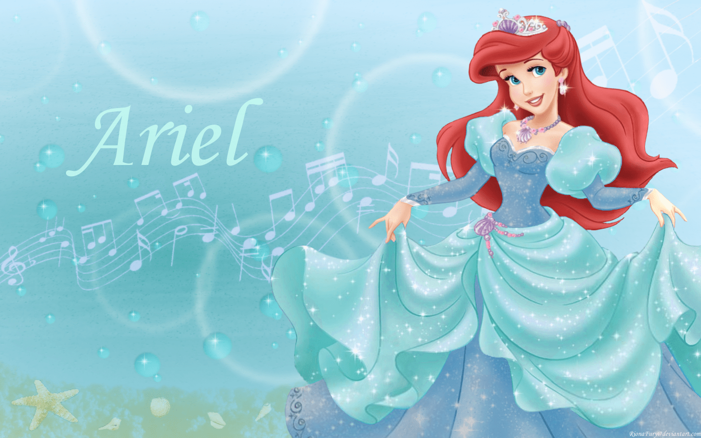 1440x900 Princess later queen ariel is a fictional character, a mermaid