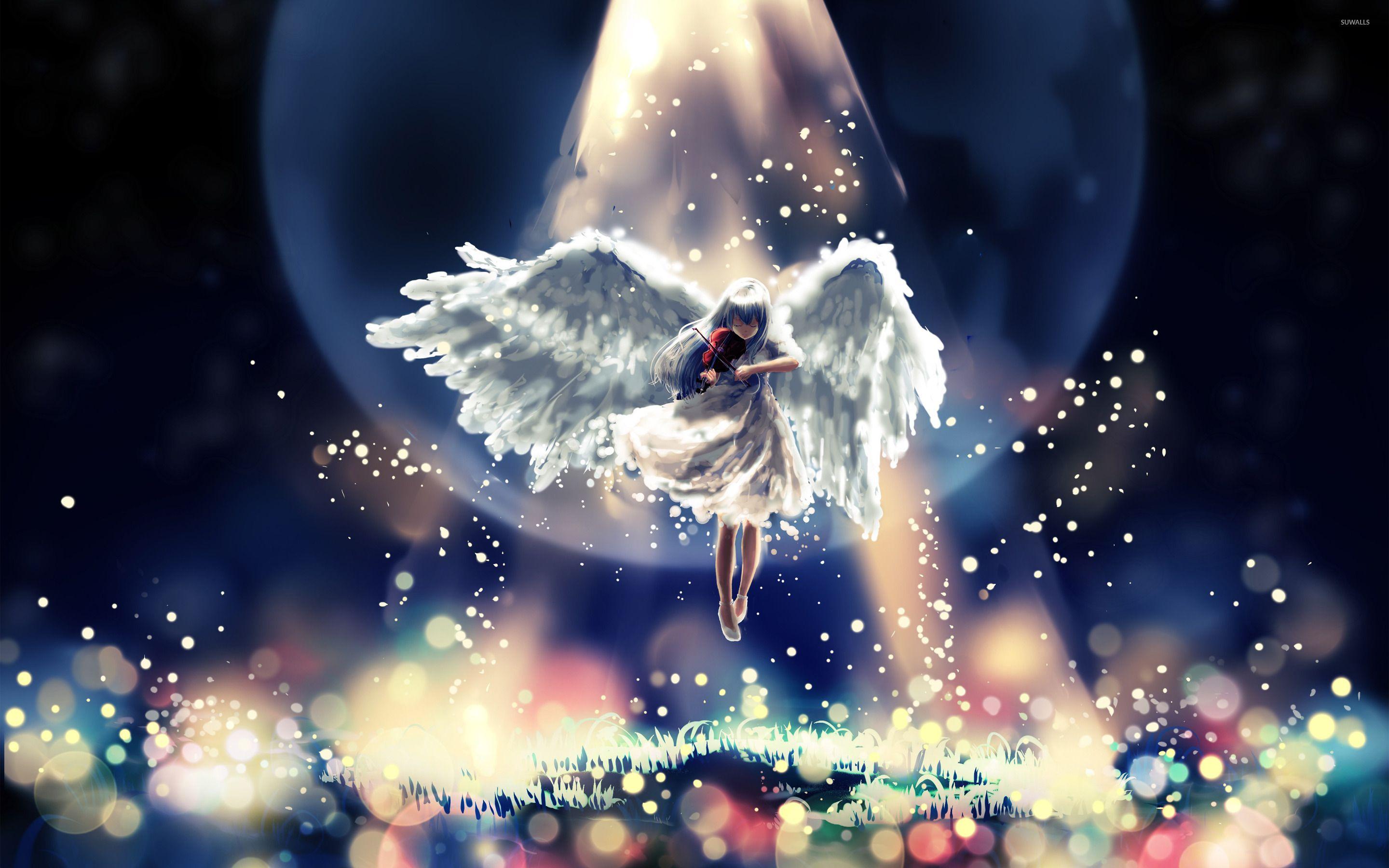 2880x1800 Angel playing the violin wallpaper wallpaper