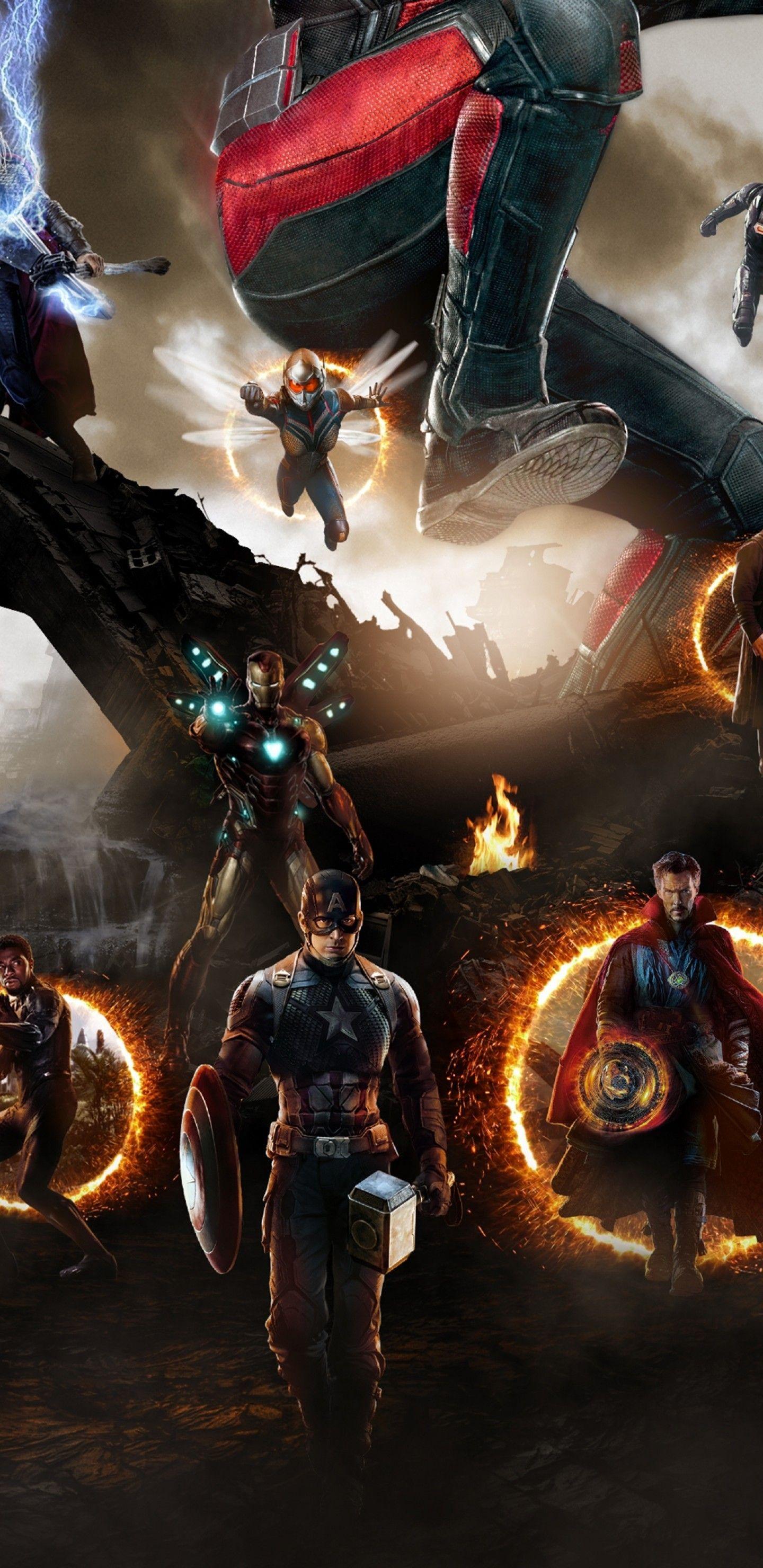 1440x2960 Download 1440x2960 Avengers: Endgame, Artwork, Characters, Thor, Iron Man, Hulk Wallpaper for Samsung Galaxy S Note S S8+, Google Pixel 3 XL