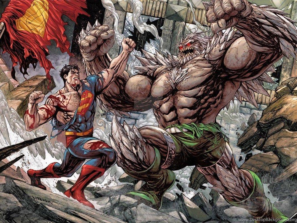 1024x768 Superman And Doomsday Vs Thor And Hulk Battles Comic Vine Desktop Background