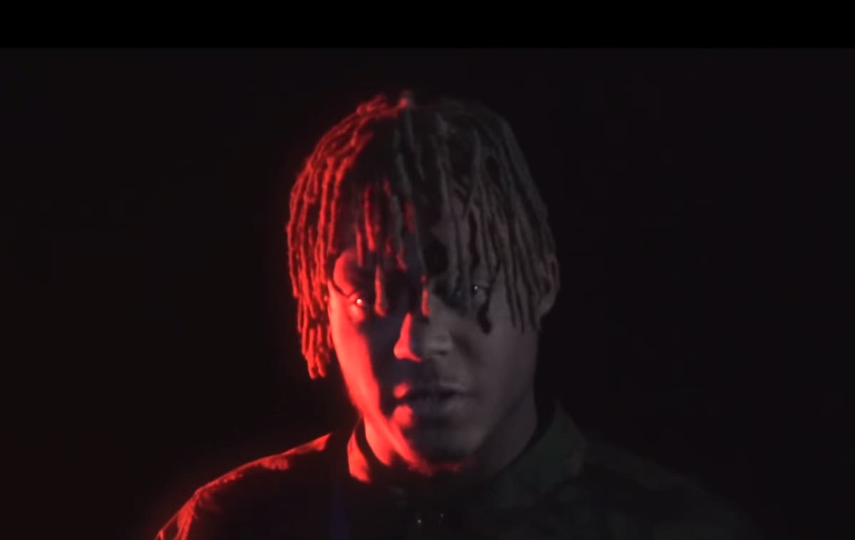 Juice Wrld Wallpaper 4K, Black background, American rapper