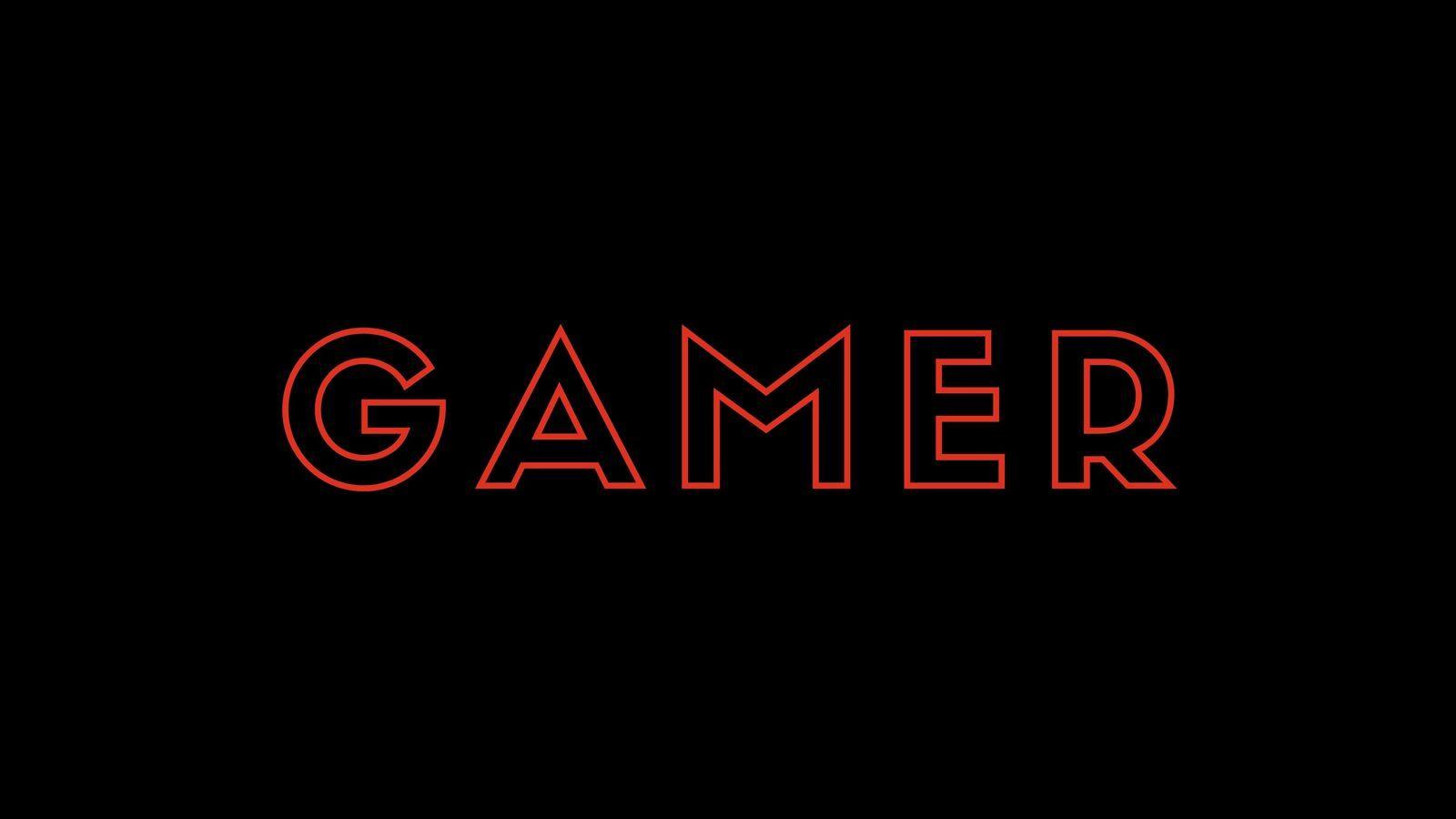 1600x900 Download wallpaper 1600x900 gamer, word, inscription, text