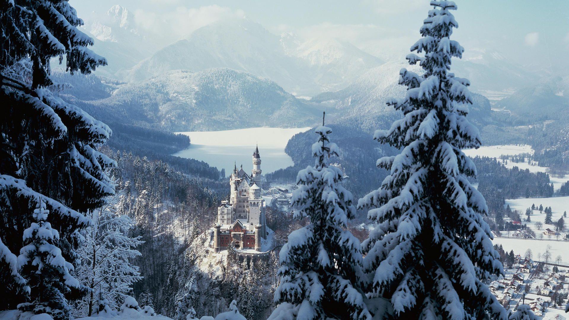1920x1080 Winter, bavaria, germany, wallpaper, castle, neuschwanstein