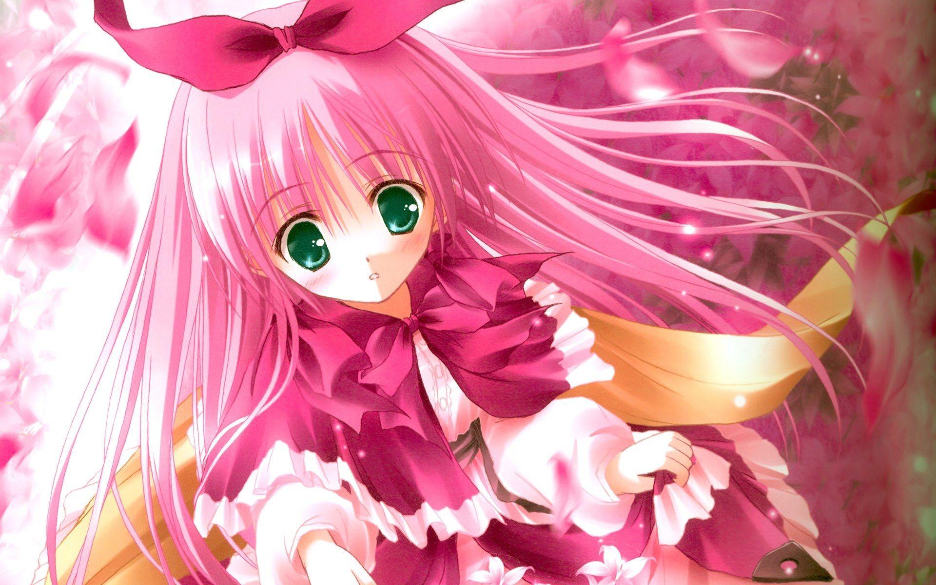 1920x1200 Cute Pink Anime Girl 19767 1920x1200px