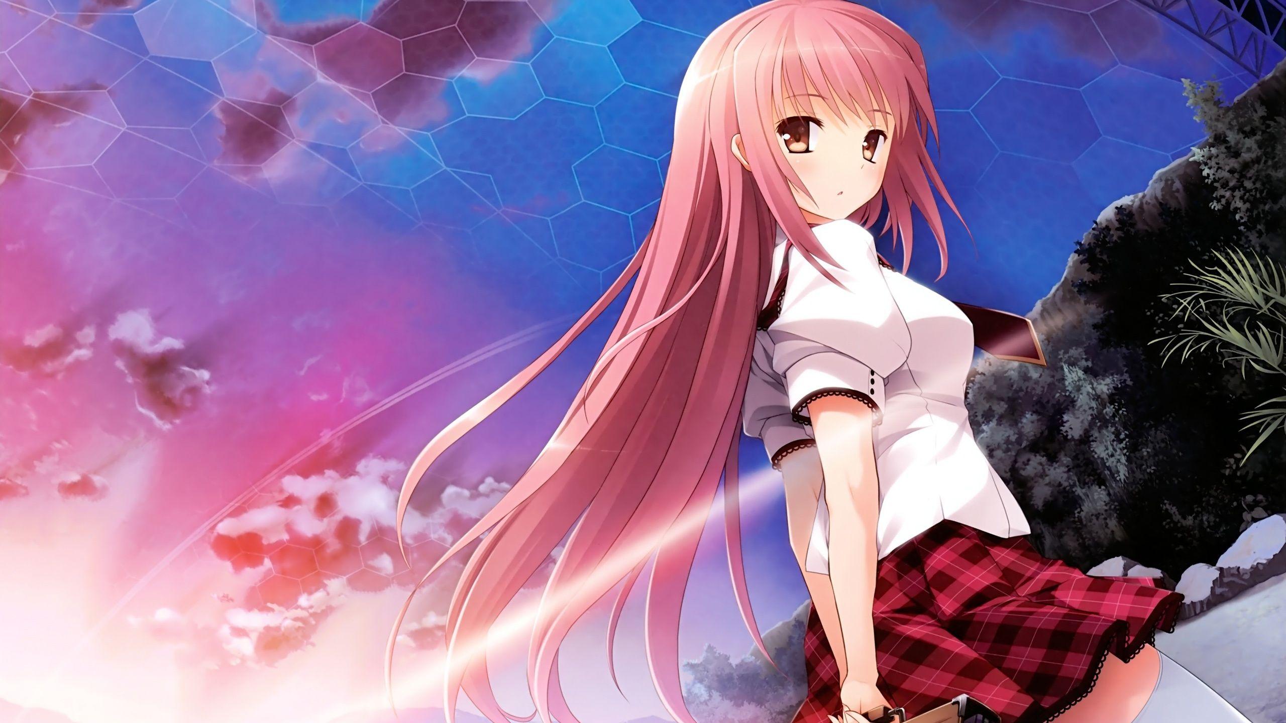 2560x1440 Wallpaper Imouto no Katachi, pink hair anime girl 2560x1600 HD