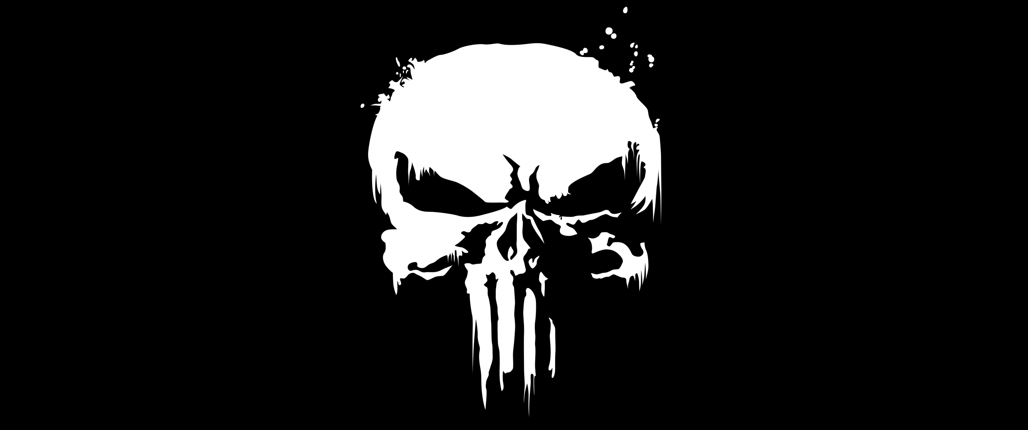 3440x1440 Download 3440x1440 Punisher, Black And White, Logo, Skull Wallpaper