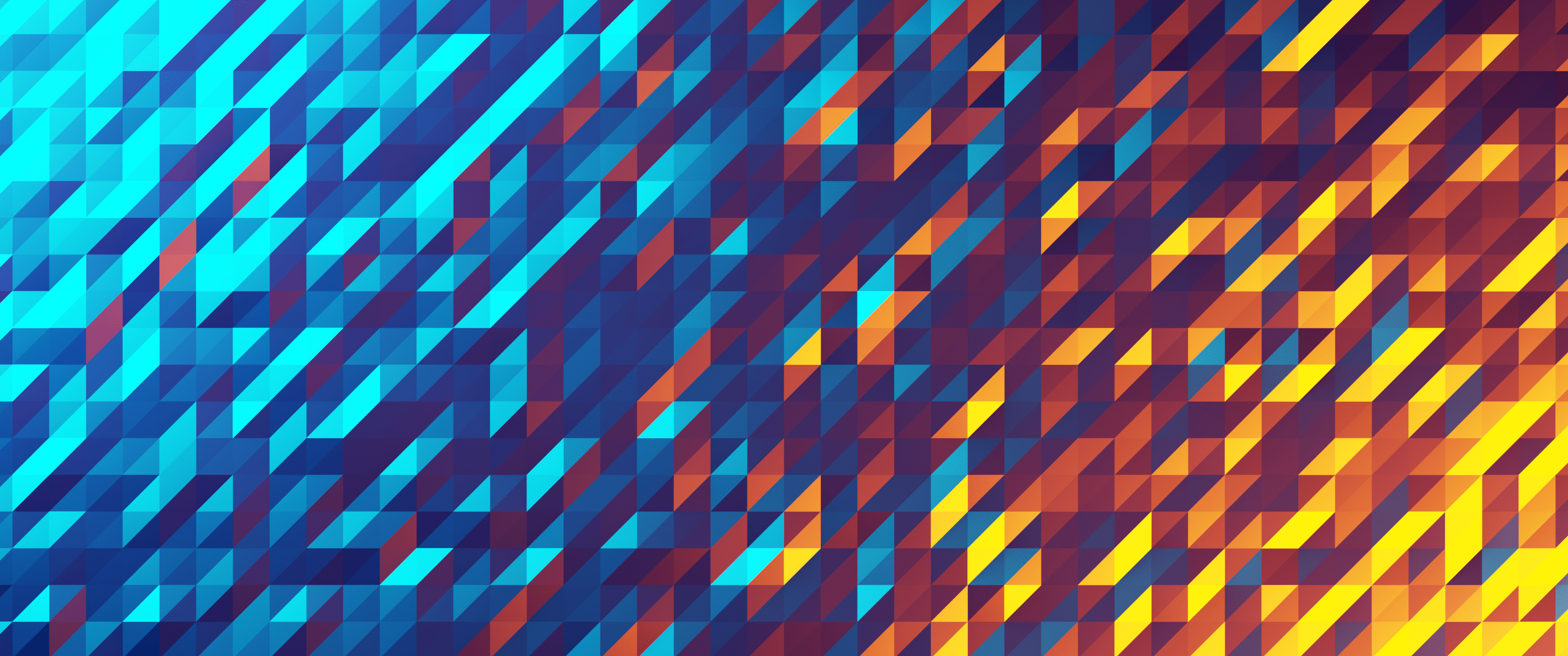 3440x1440 Blue & Orange Geometry