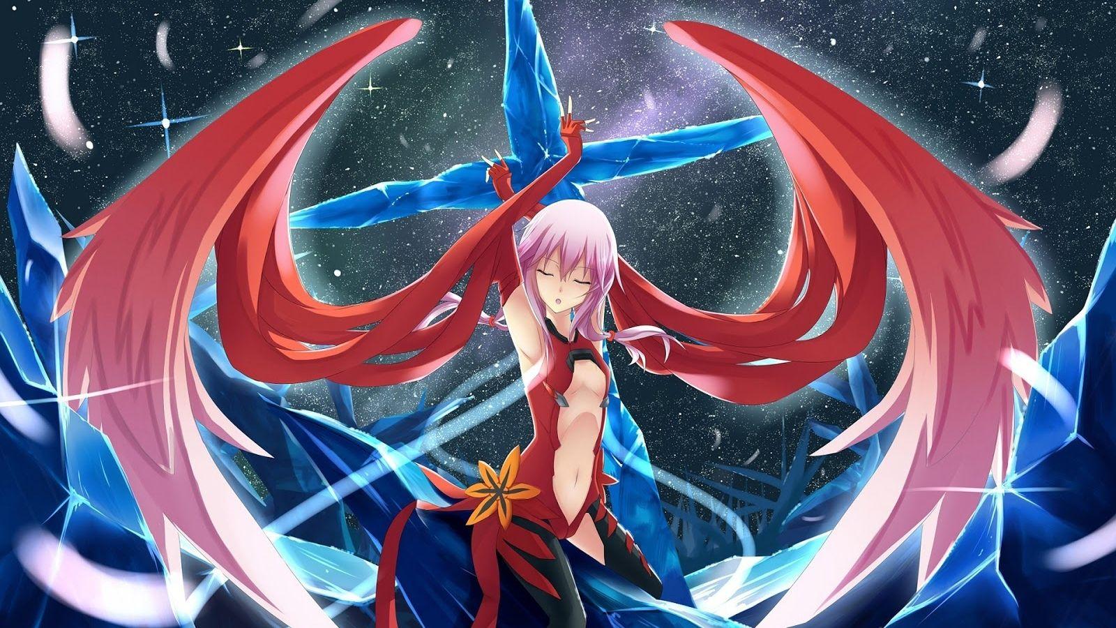 1600x900 Free download Crown Inori Yuzuriha Beautiful Anime Girl Red Dress