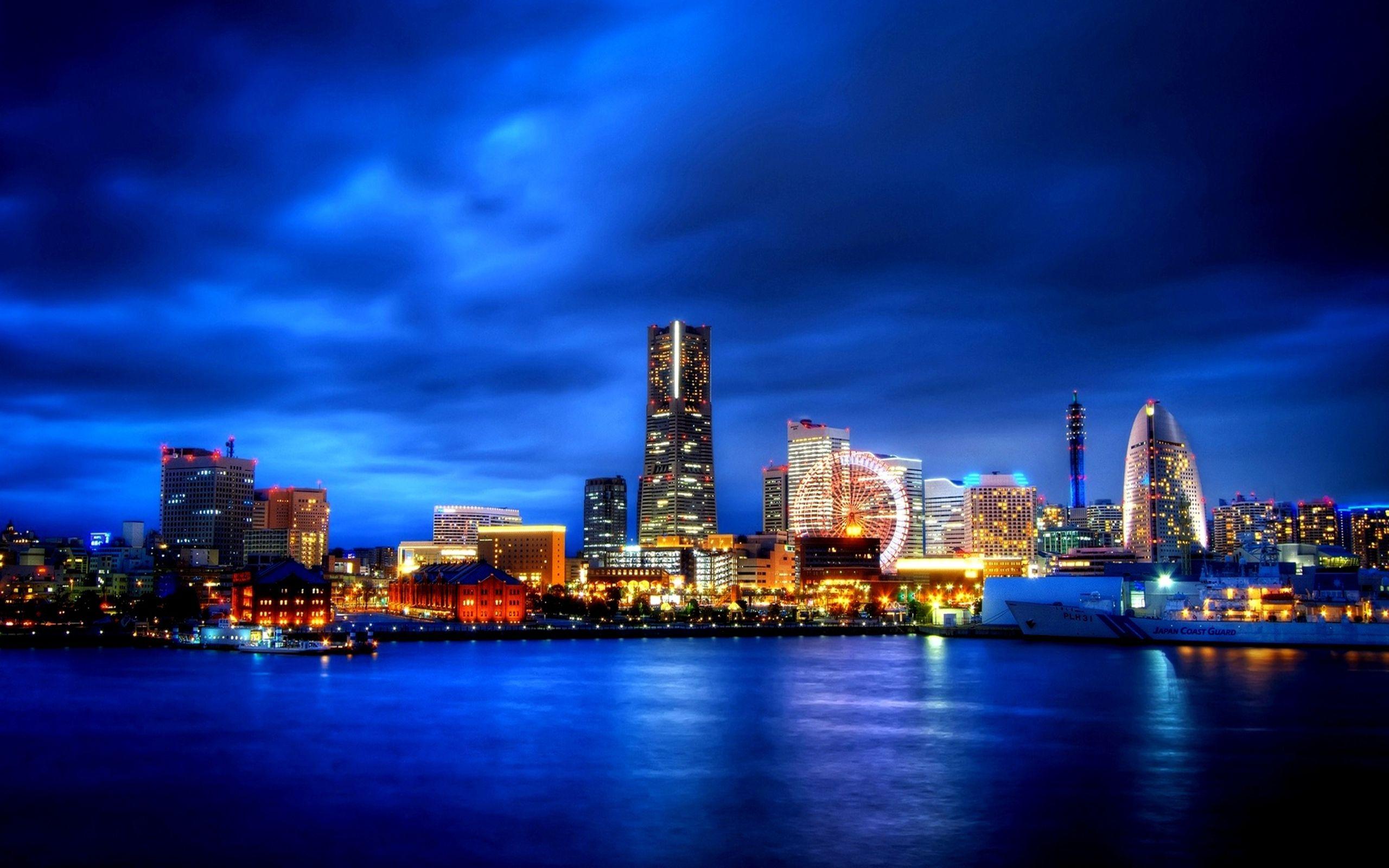 2560x1600 City Ocean Landscape Night Blue Sky Travel World HD Wallpaper 2560x1600 :