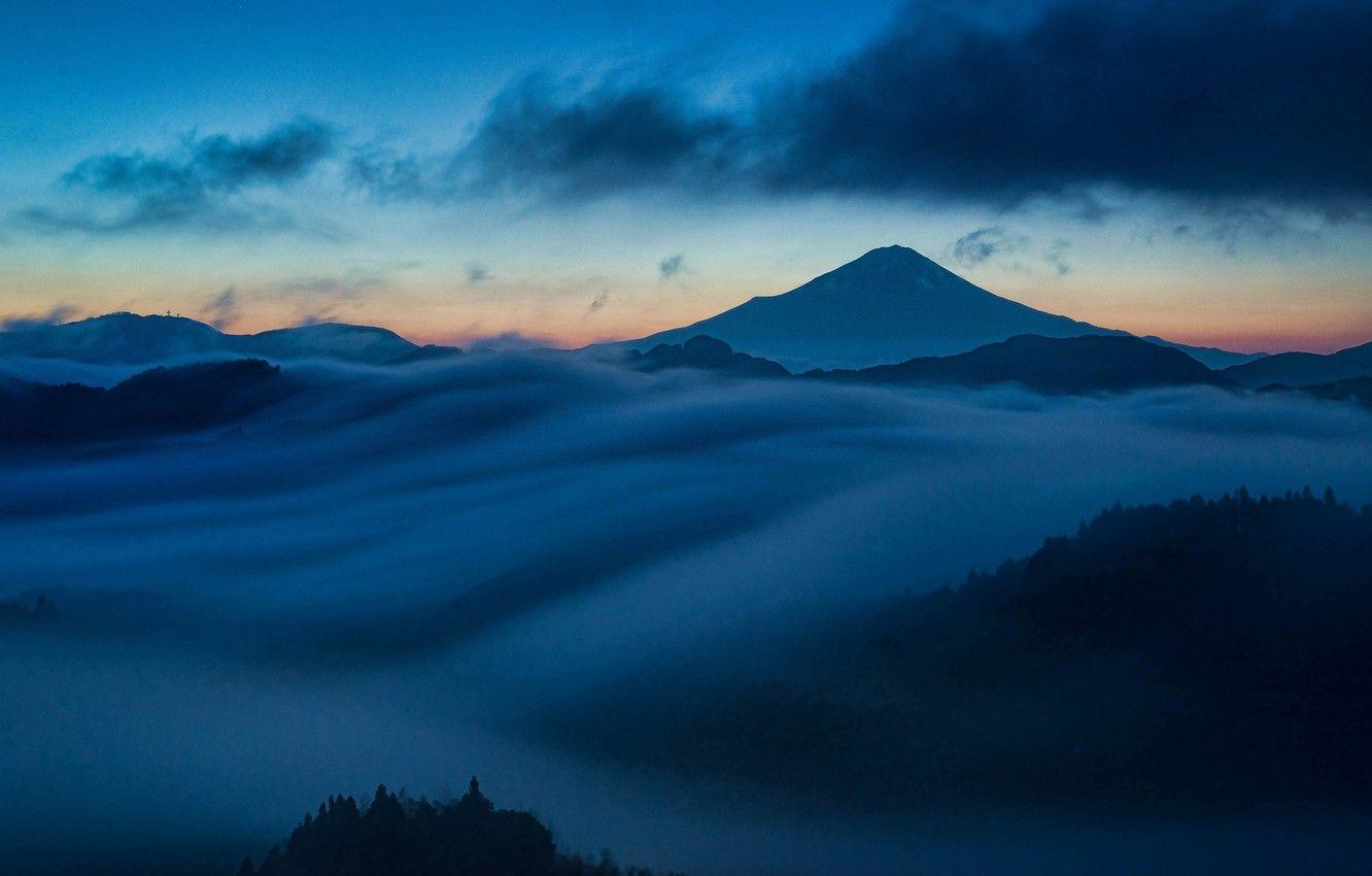 1332x850 Wallpaper the sky, clouds, landscape, mountains, night, clouds
