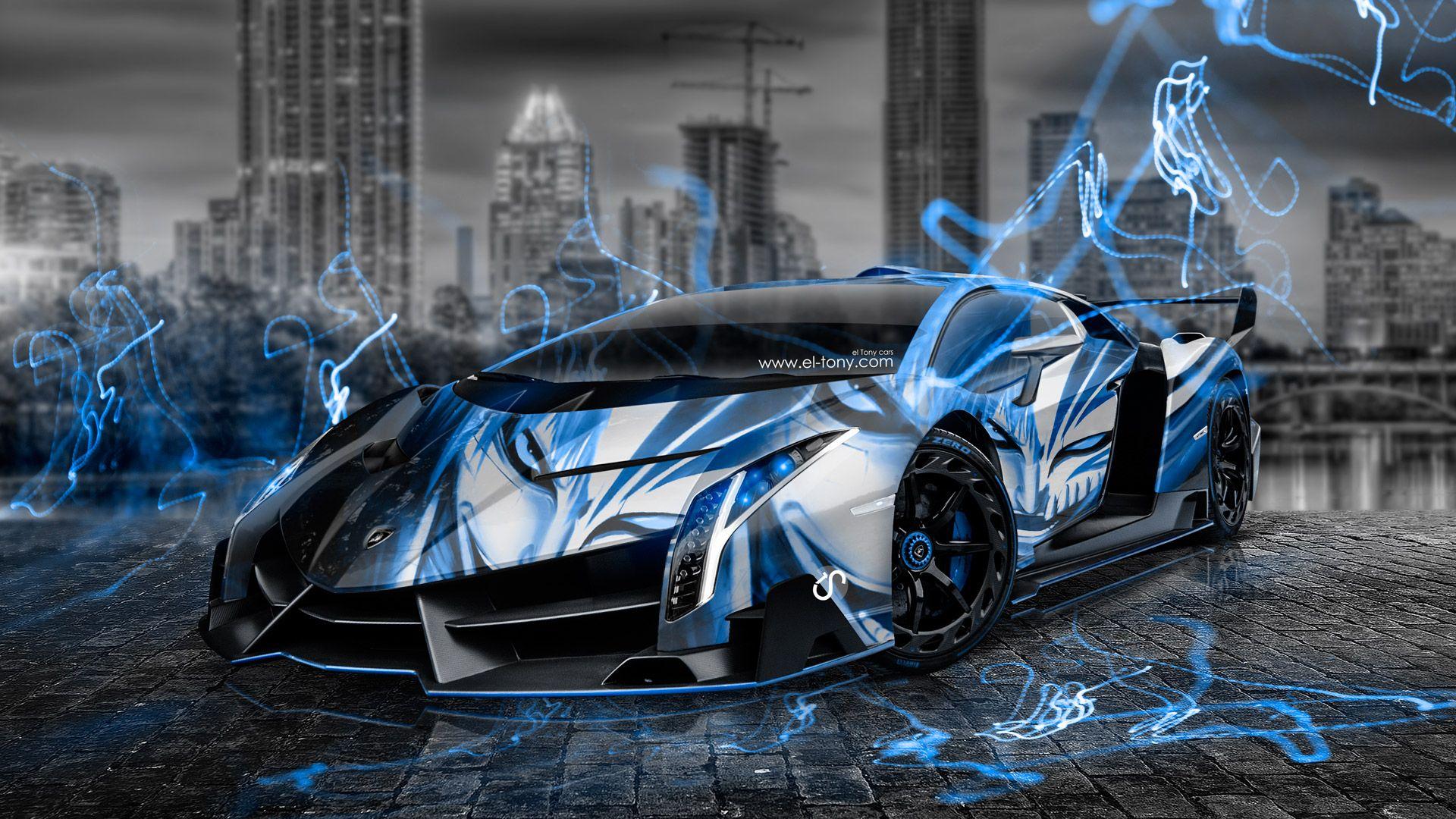 1920x1080 Lamborghini Veneno Wallpaper Blue