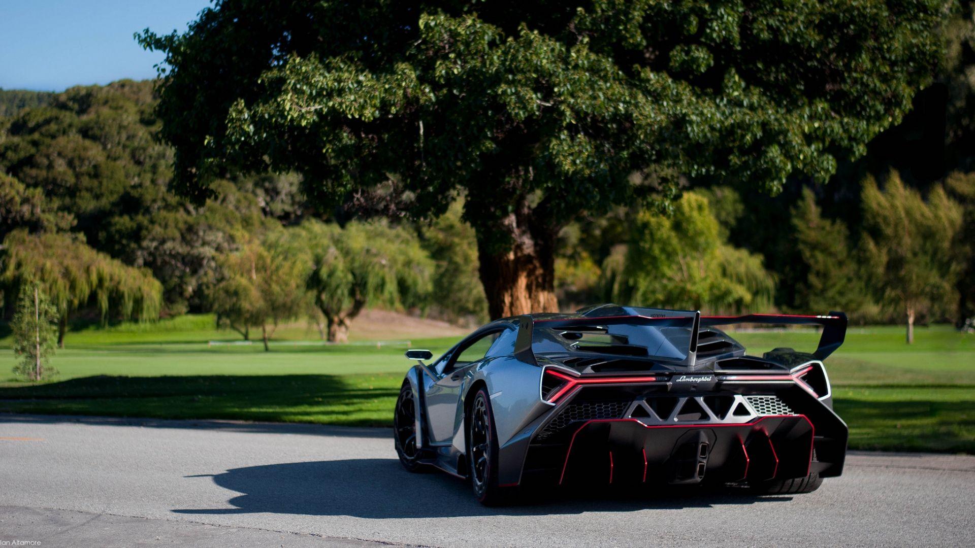 1920x1080 Download Wallpaper 1920x1080 lamborghini, veneno, supercar, rear