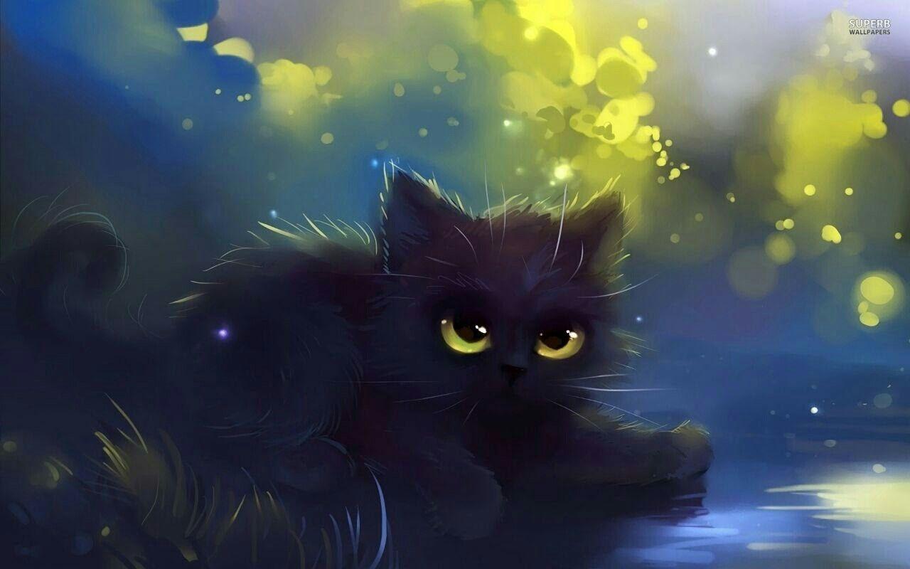 1280x800 LOL. Black cat painting, Black cat art, Cats