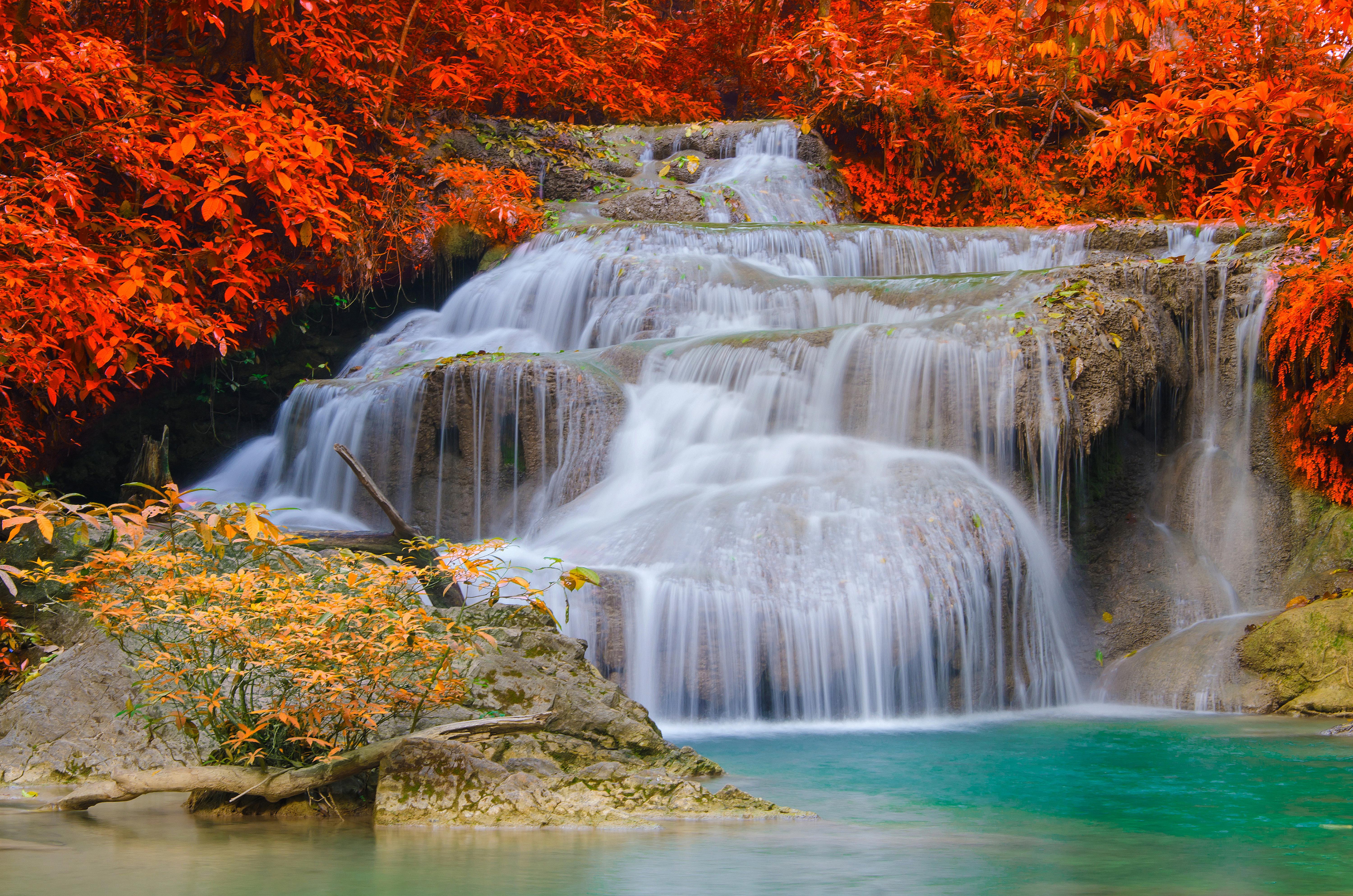 autumn waterfall wallpaper