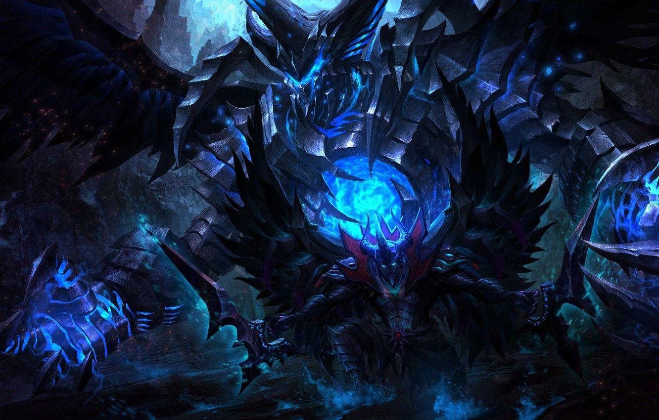 1332x850 Wallpaper wings, the demon, art, Dota Terror blade, Demon