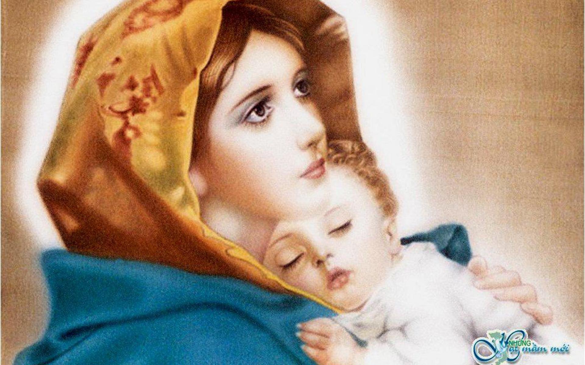 1920x1200 Free download Mother Mary With Baby Jesus Wallpaper 1920x1200