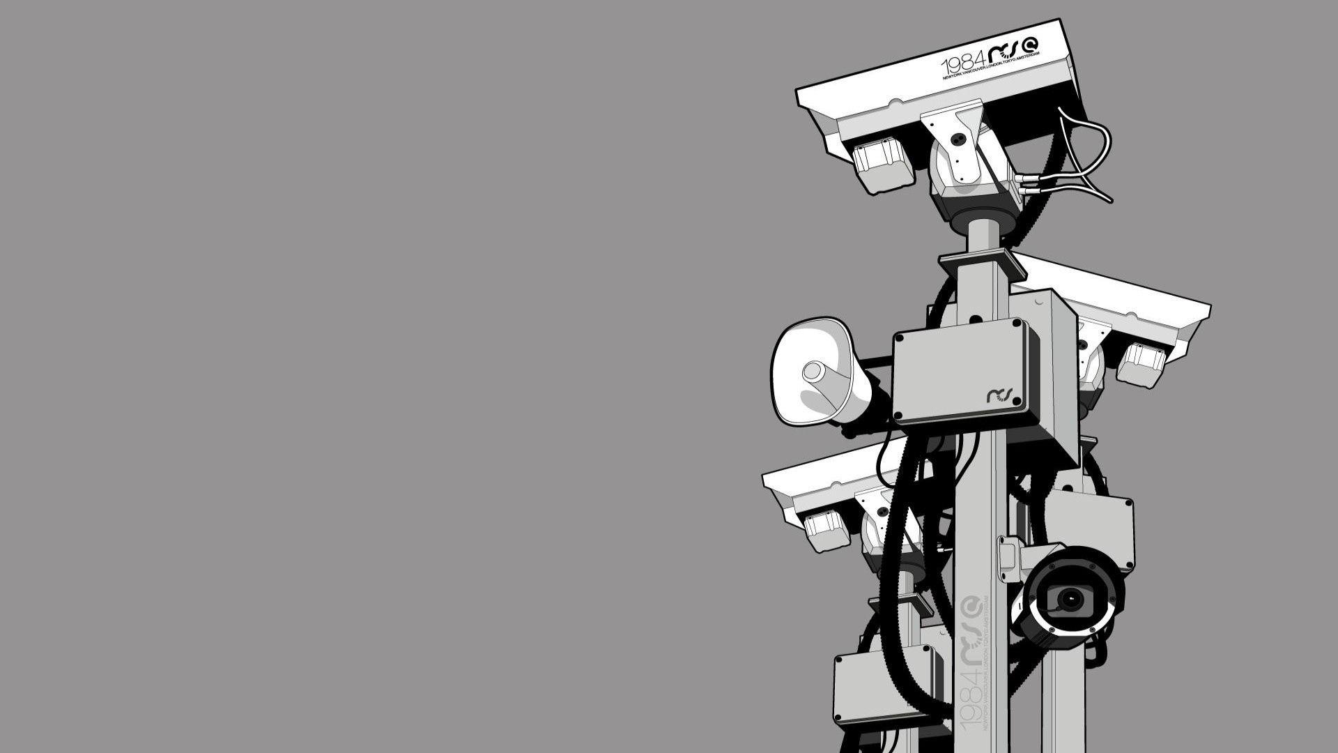 1920x1080 Security cameras, gray background Desktop wallpaper 1920x1080