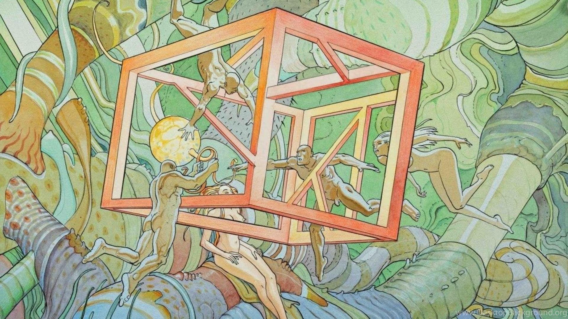 1920x1080 Landscapes Jungle Artwork Traditional Art Moebius Cube Wallpaper