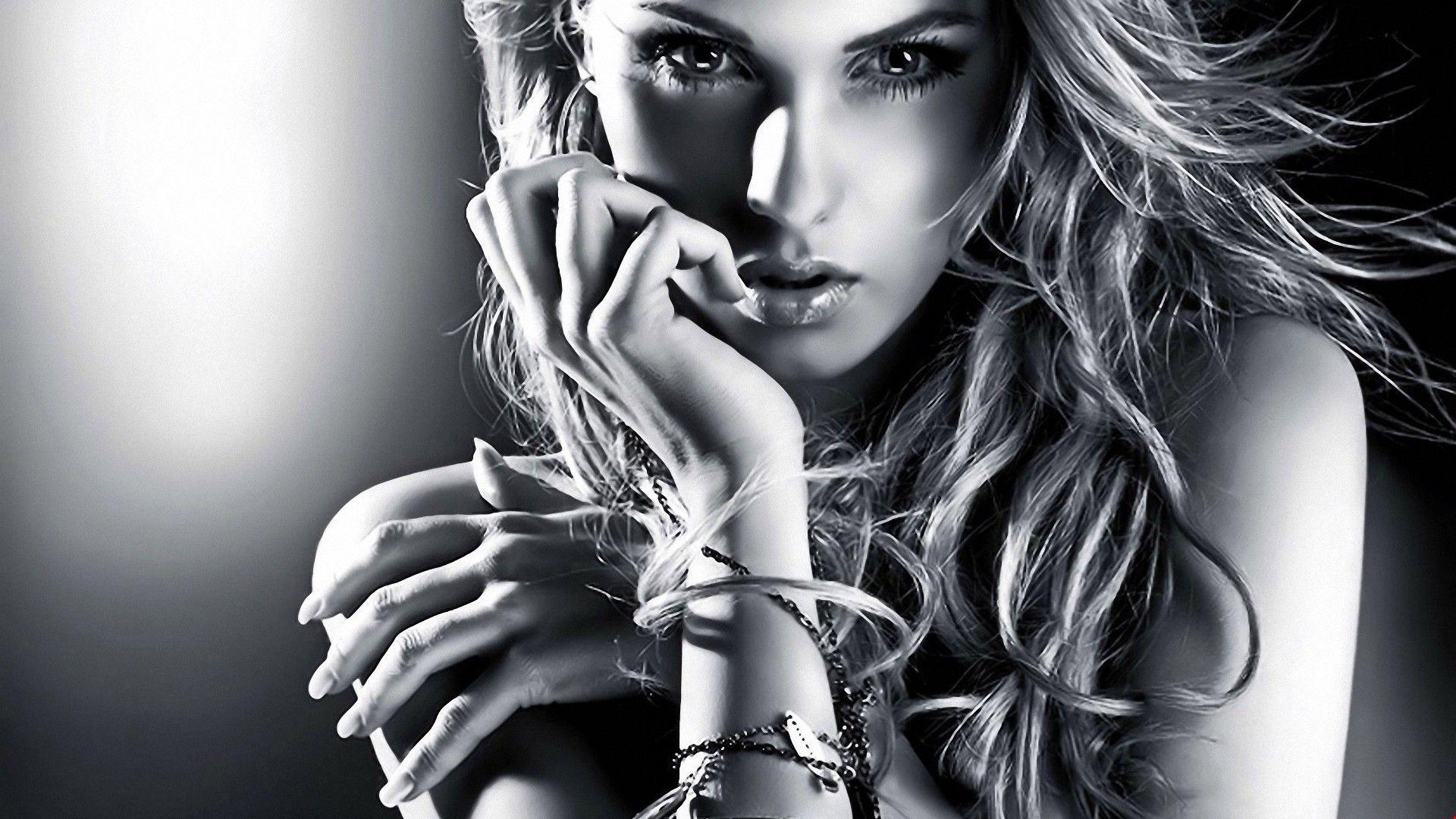 1920x1080 Hd Black And White Girl Wallpaper & Background