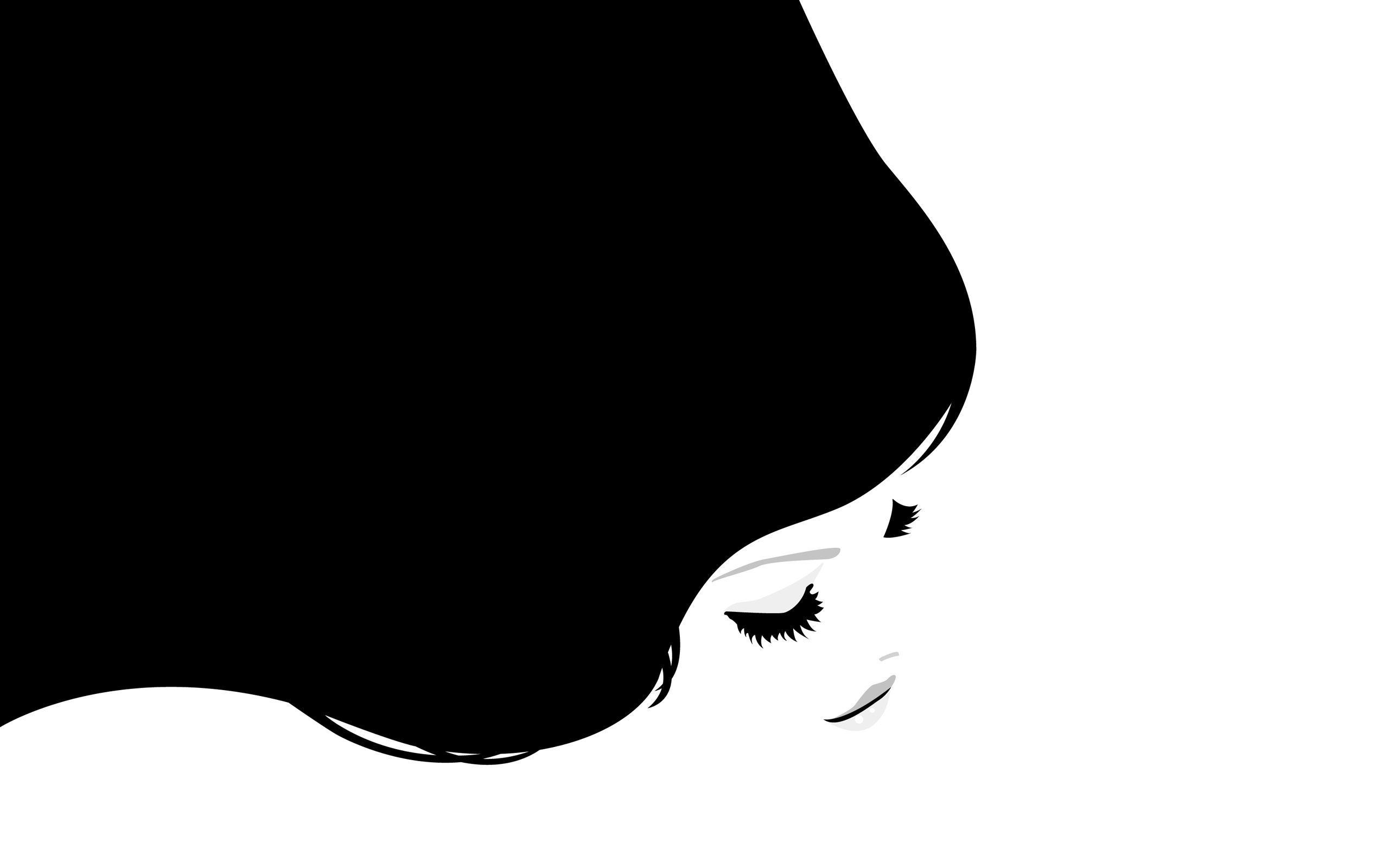 2560x1600 Download wallpaper 2560x1600 girl, hair, light, black, white HD