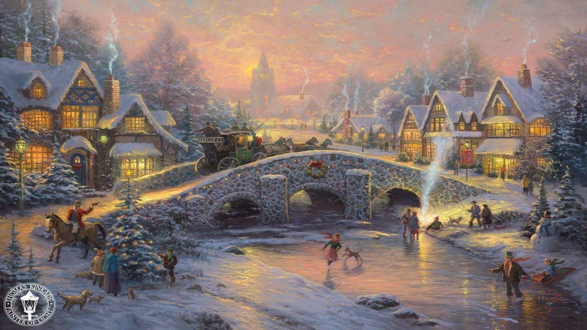 1920x1080 Victorian Vintage Winter Wallpaper