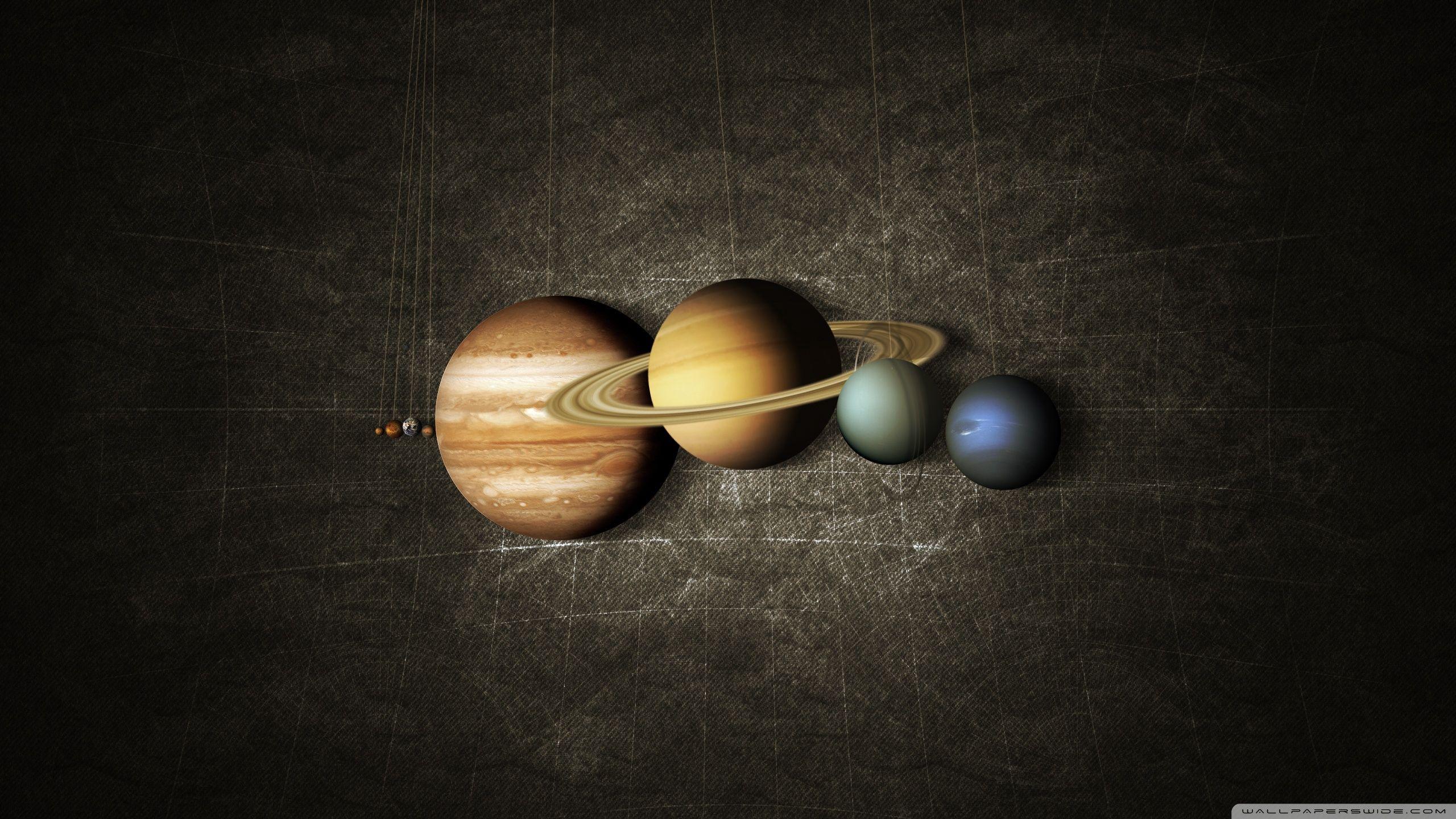 Solar system Planets Aesthetic 4K Wallpaper
