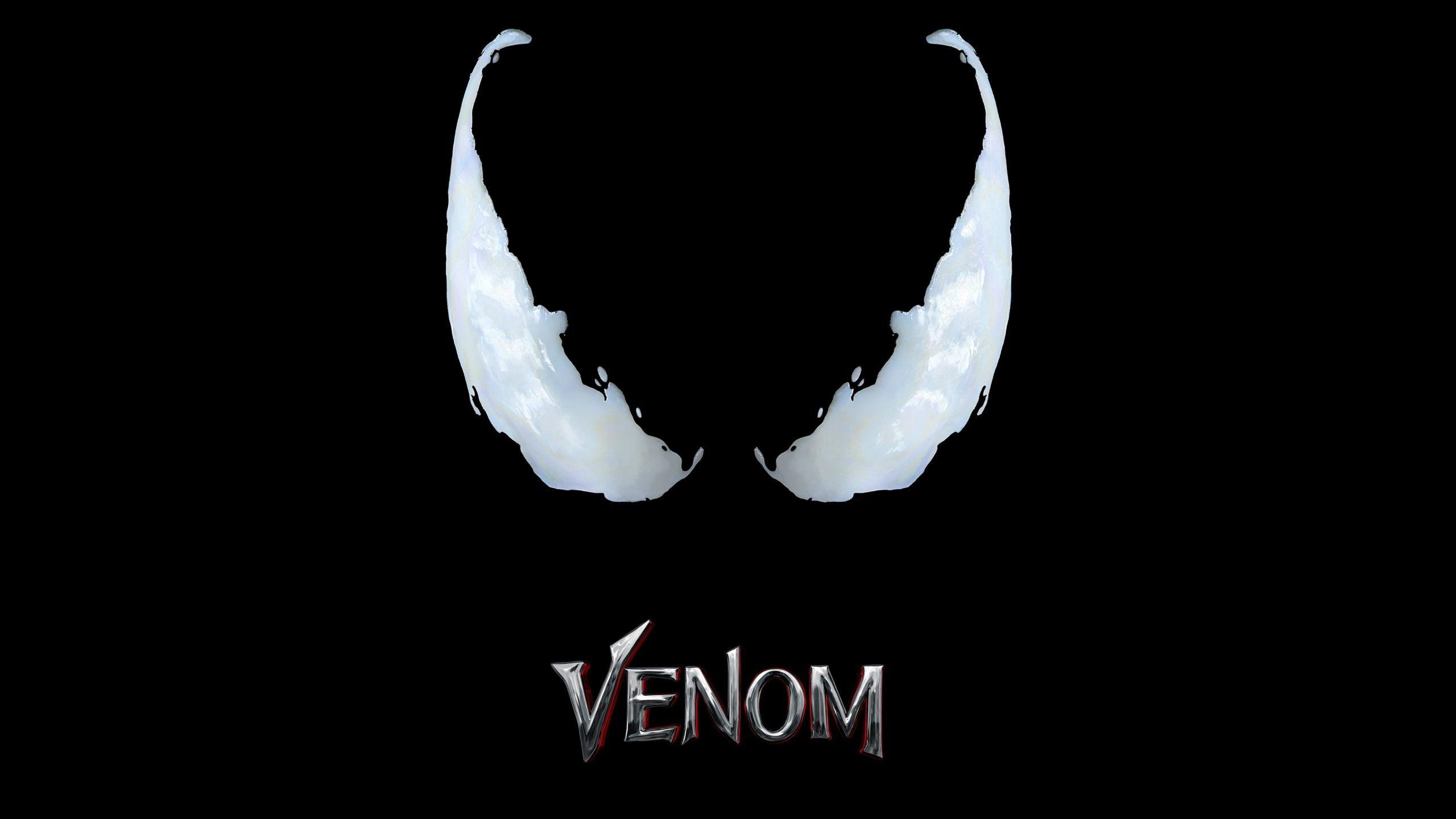 2560x1440 Venom Movie Logo Black 4K Wallpaper