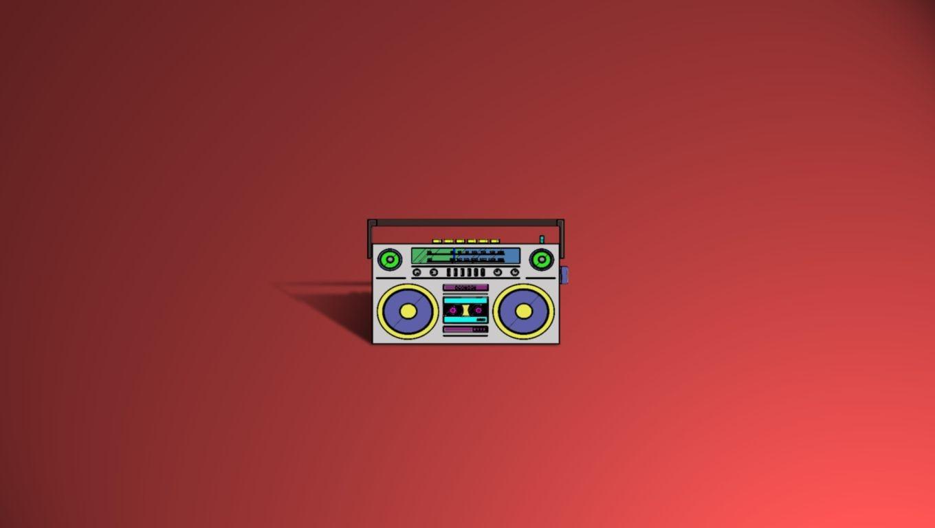 1360x768 Colorful Minimal Boombox Desktop Laptop HD Wallpaper, HD